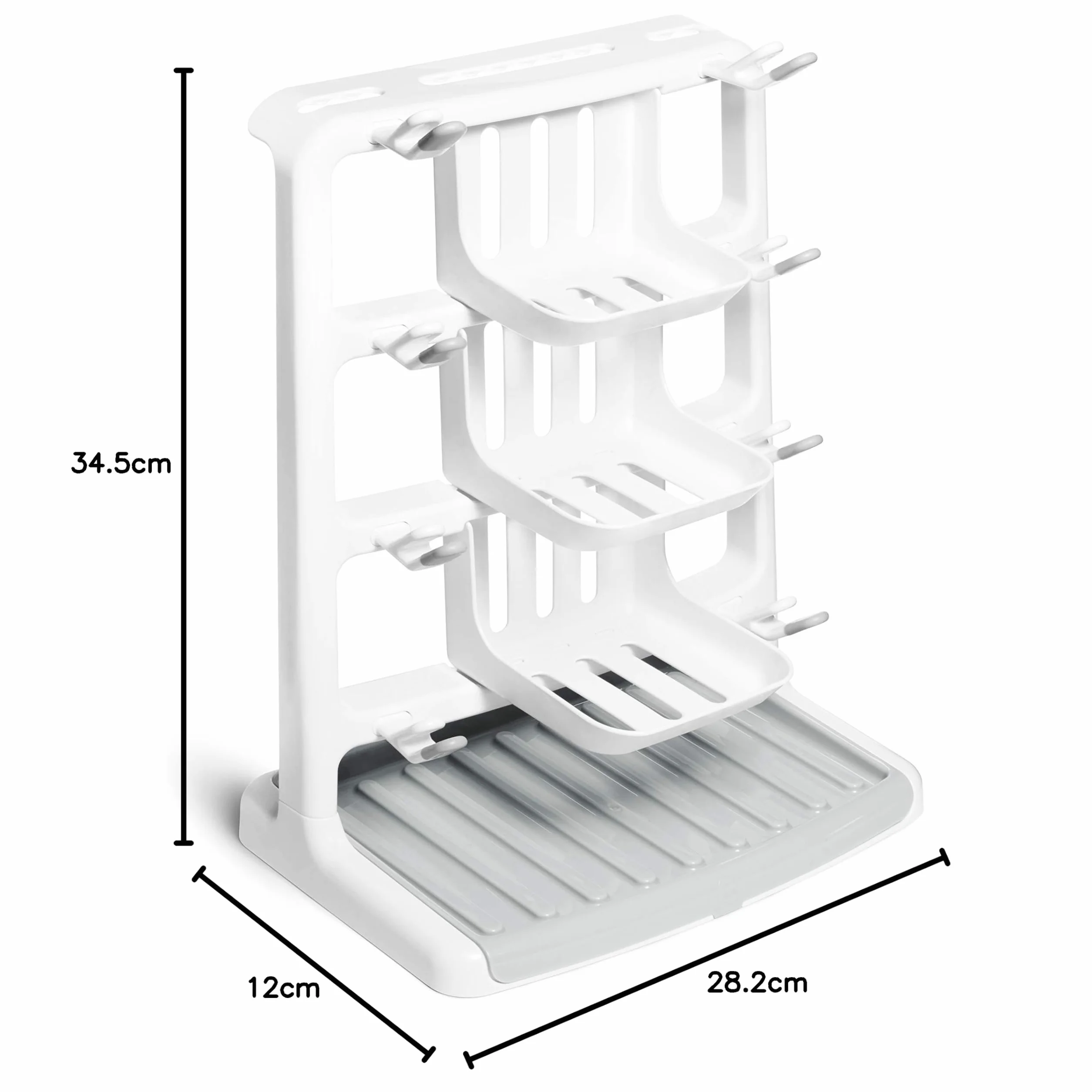 Munchkin Tidy Dry Space Saving Baby Bottle Drying Rack, White, 1 Count (Pack of 1)