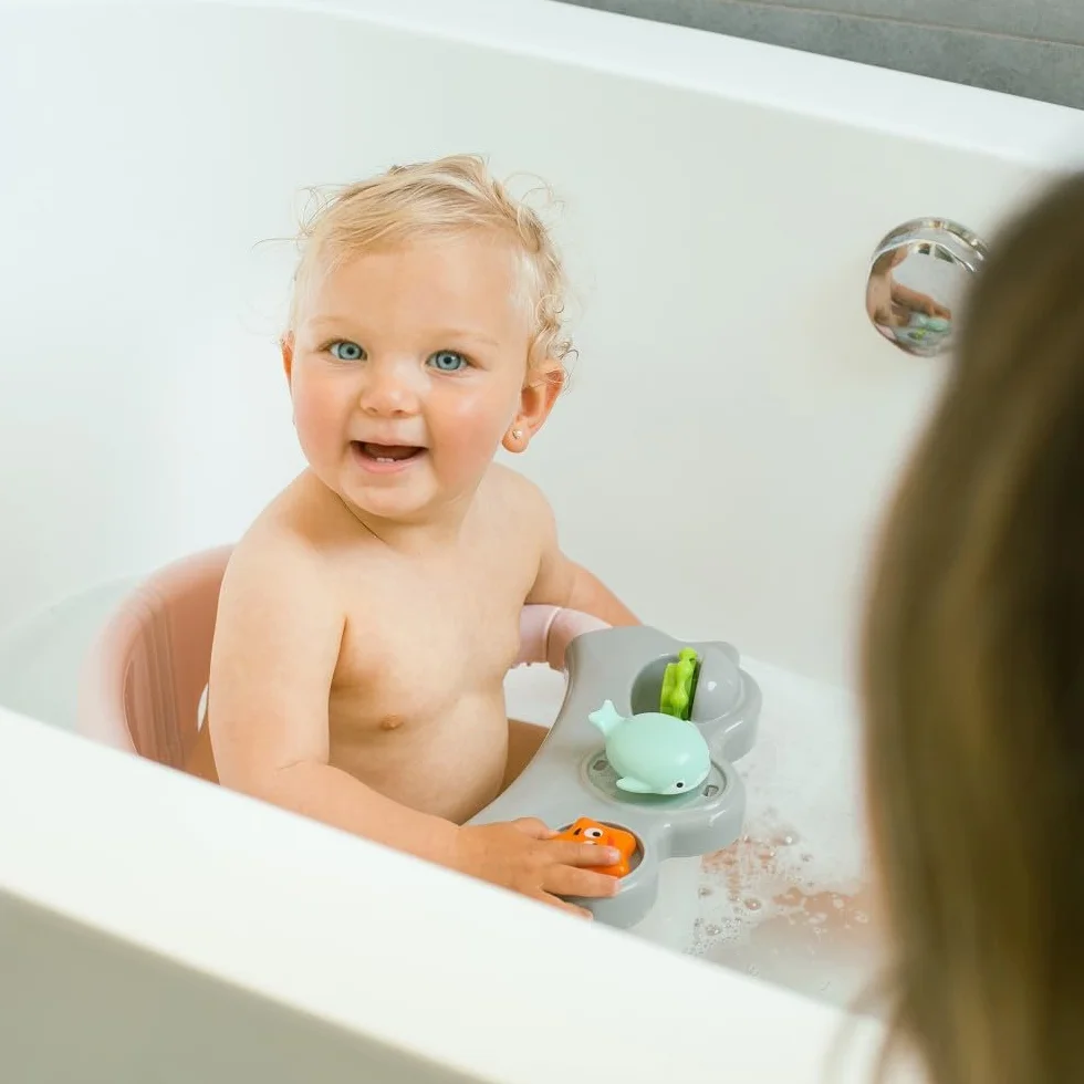 Fotelik do kąpieli dla niemowląt Interbaby | Mocowanie Przyssawki antypoślizgowe | Krzesło do kąpieli dla niemowląt Wygodne, bezpieczne, ergonomiczne | Fotel do kąpieli i prysznica dla niemowląt > 5