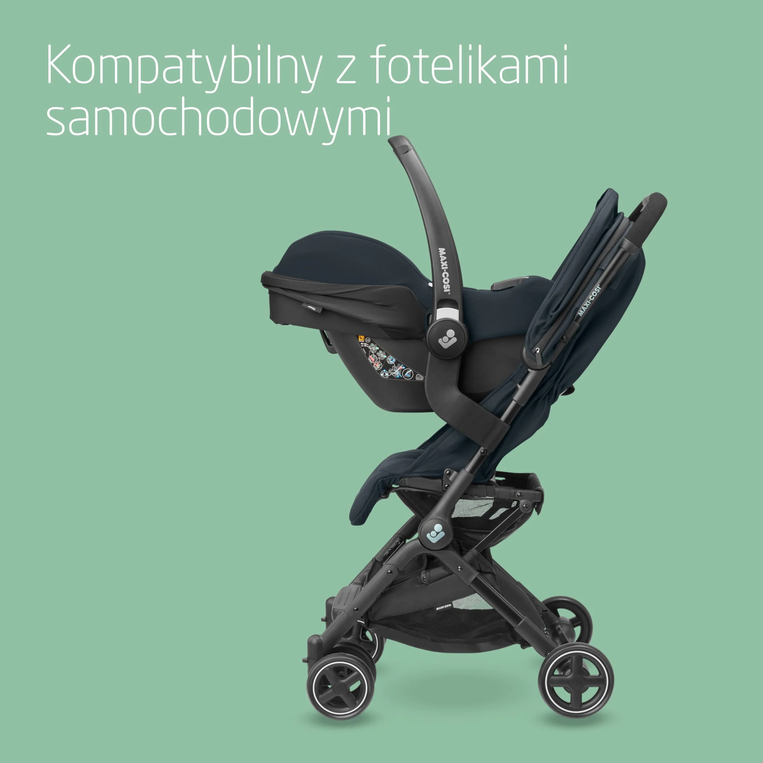 Maxi-Cosi Lara2 Wózek dziecięcy, 0–4 lata, 0–22 kg, Wózek spacerowy, Lekki wózek, 3 pozycje, Pozycja płaska, Automatyczne składanie, Pasek na ramię, Essential Graphite