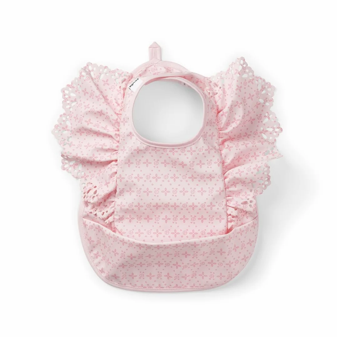 Elodie Details Miękki wodoodporny śliniak dla niemowląt - skandynawski design - English Embroidery Pink