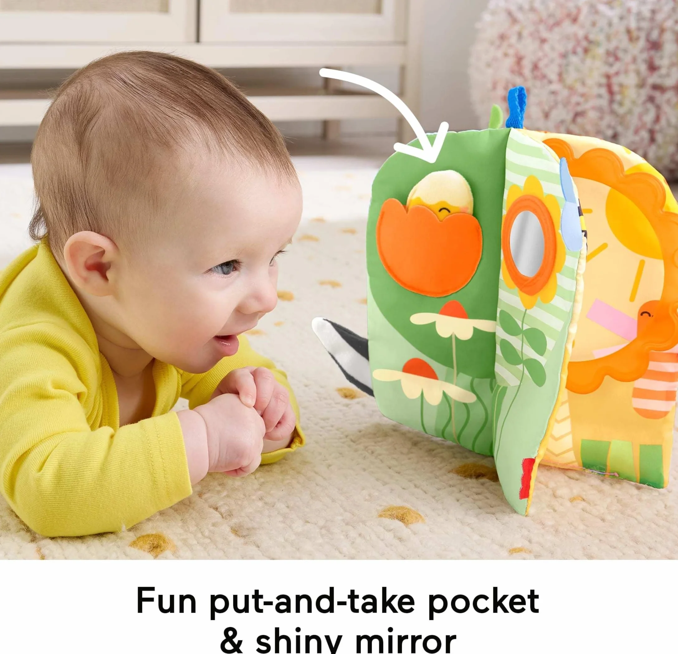 Fisher-Price Miękka książeczka sensoryczna Pory roku JKP53 4 strony zabawka dla noworodków i niemowląt