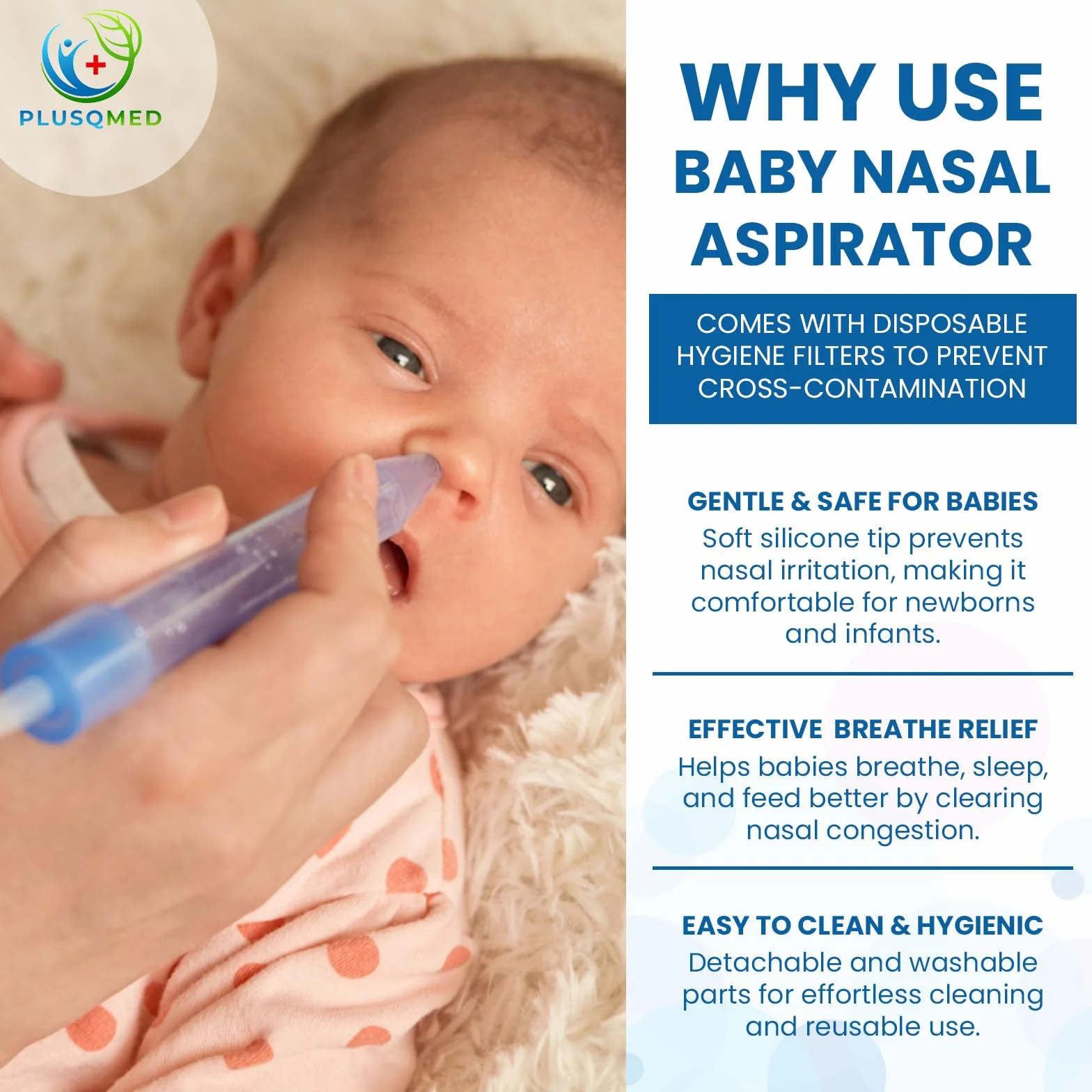 Aspirator do nosa dla niemowląt z 24 filtrami higienicznymi