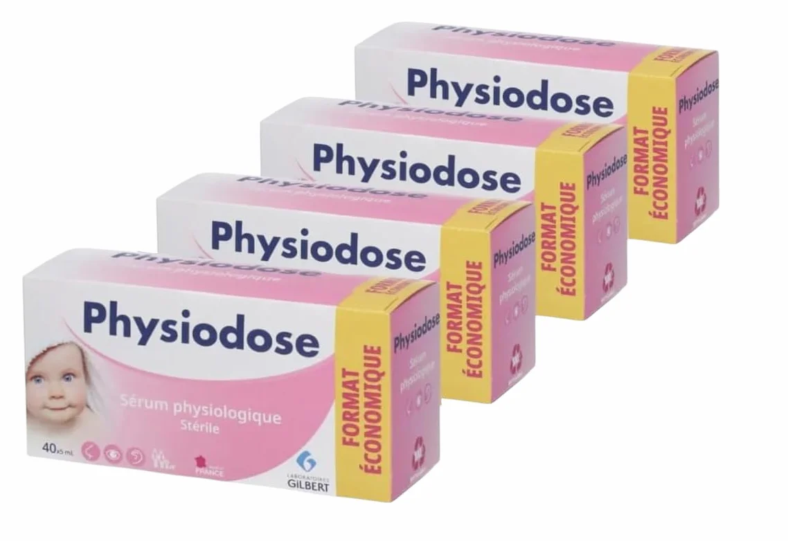Saline Solution, Physiological Serum, Sterile Saline Solution, English Instructions (160 Saline pods, Single Doses - 4 Packs), Baby Nasal Rinse