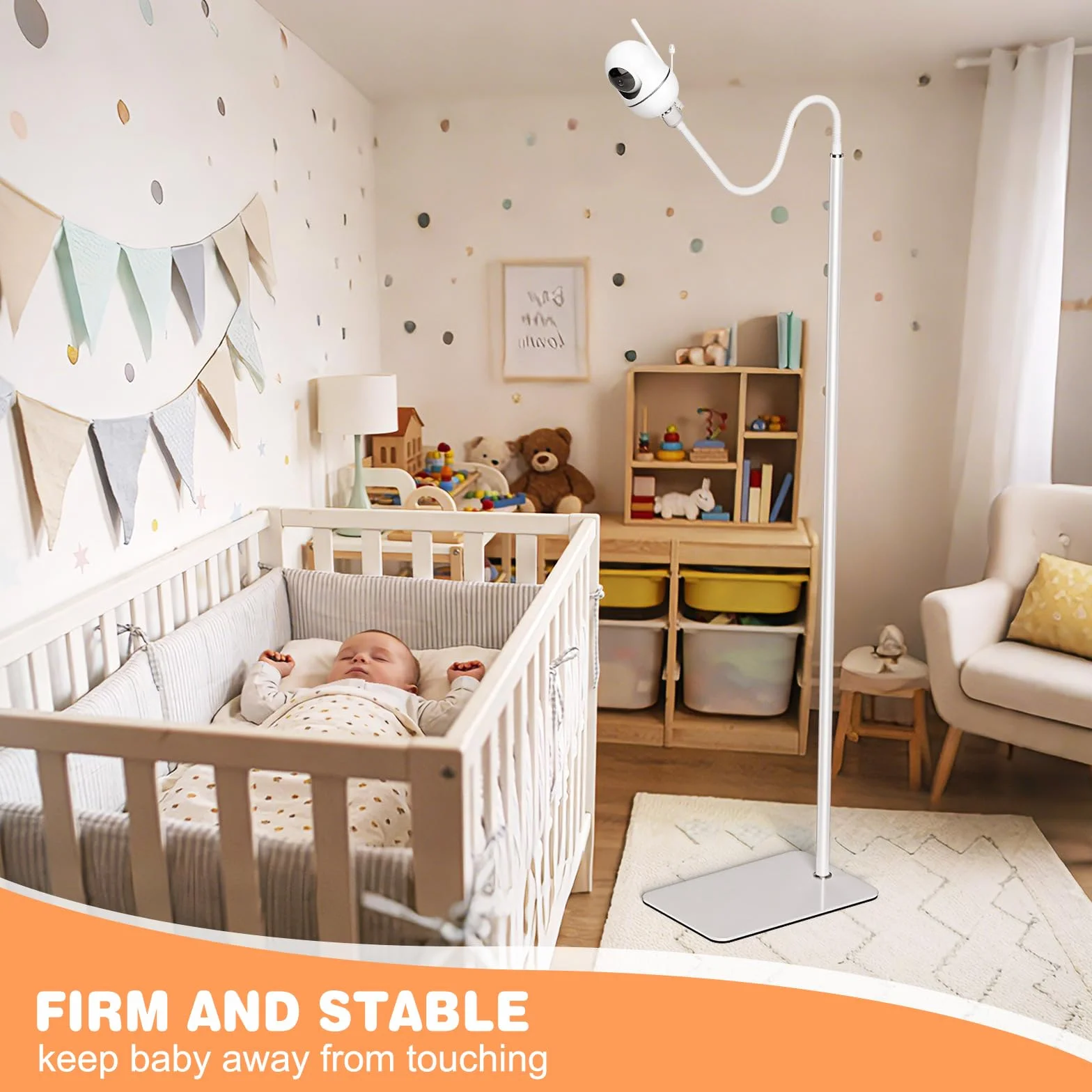 Stojak na Kamerę dla Niemowląt Podłogowy z Regulacją Wysokości 40–170 cm Kompatybilny z HelloBaby, TP-Link, Mocowanie 1/4