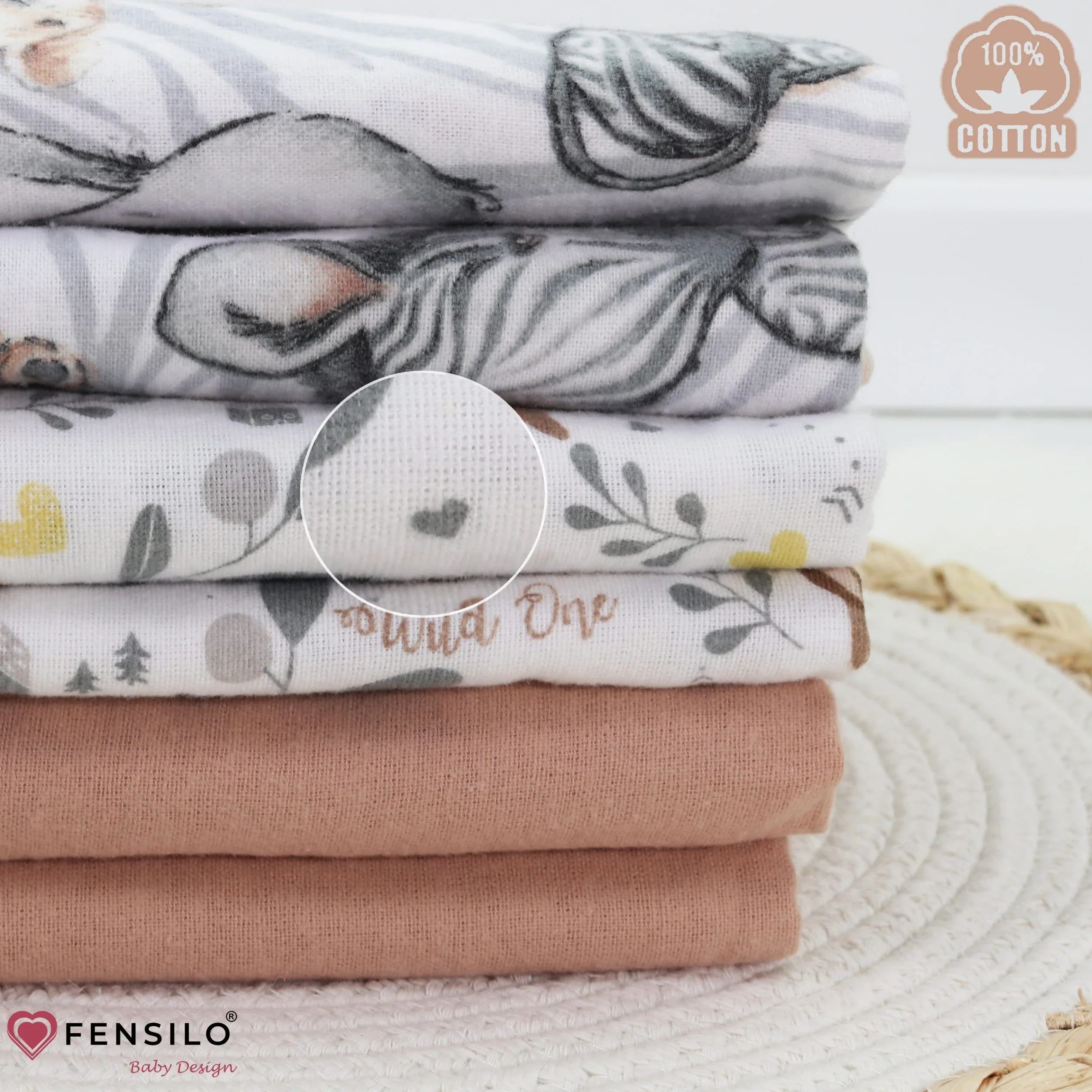 Chusteczki Molton 5 szt. 80x80 cm 100% bawełna flanelowe pieluchy dla dziecka