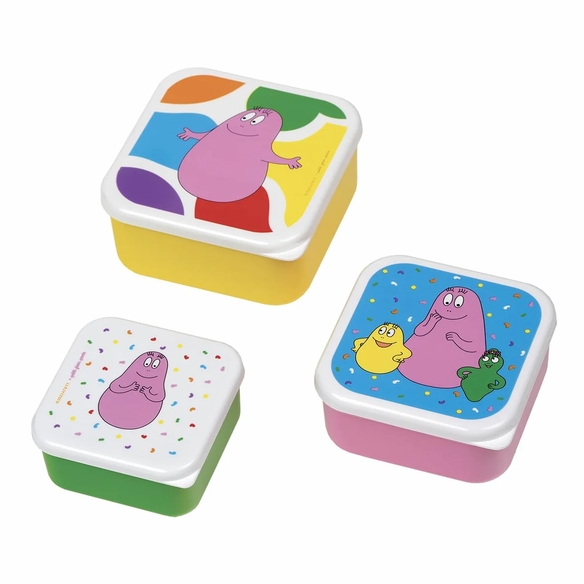 Barbapapa Zestaw 3 pudełek na lunch dla dzieci małe średnie duże polipropylen