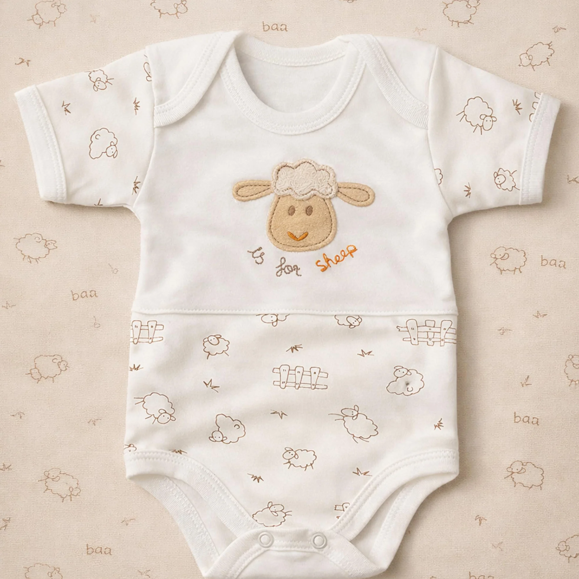 Zestaw prezentowy dla noworodków 6-częściowy 100% bawełna naturalna Oeko-Tex miękki unisex niemowlęta 0–4 miesiące Jagnięce