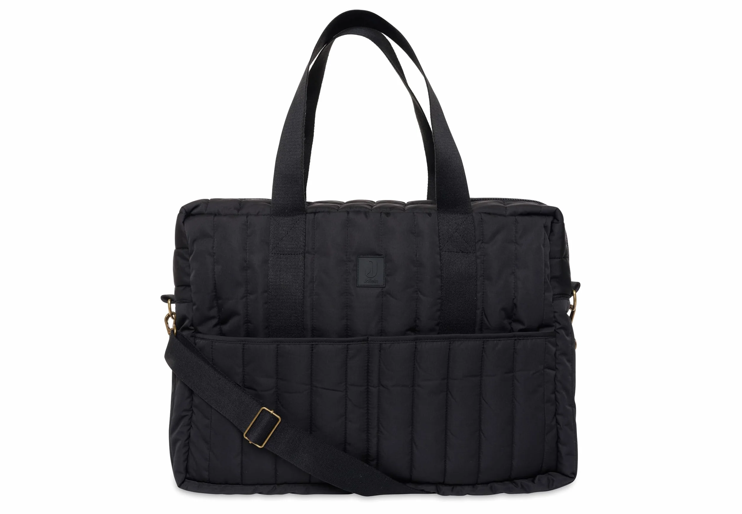 Jollein Torba do przewijania Puffed Moos – Black – wodoodporna – torba do wózka dziecięcego – wielofunkcyjna – czarna, czarny, Współczesny