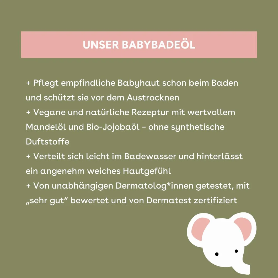 boep Olejek do kąpieli dla niemowląt, pielęgnujący dodatek do kąpieli z ekologicznym olejkiem jojoba i olejkiem migdałowym dla noworodków | wegański naturalny kosmetyk | pierwsze wyposażenie |