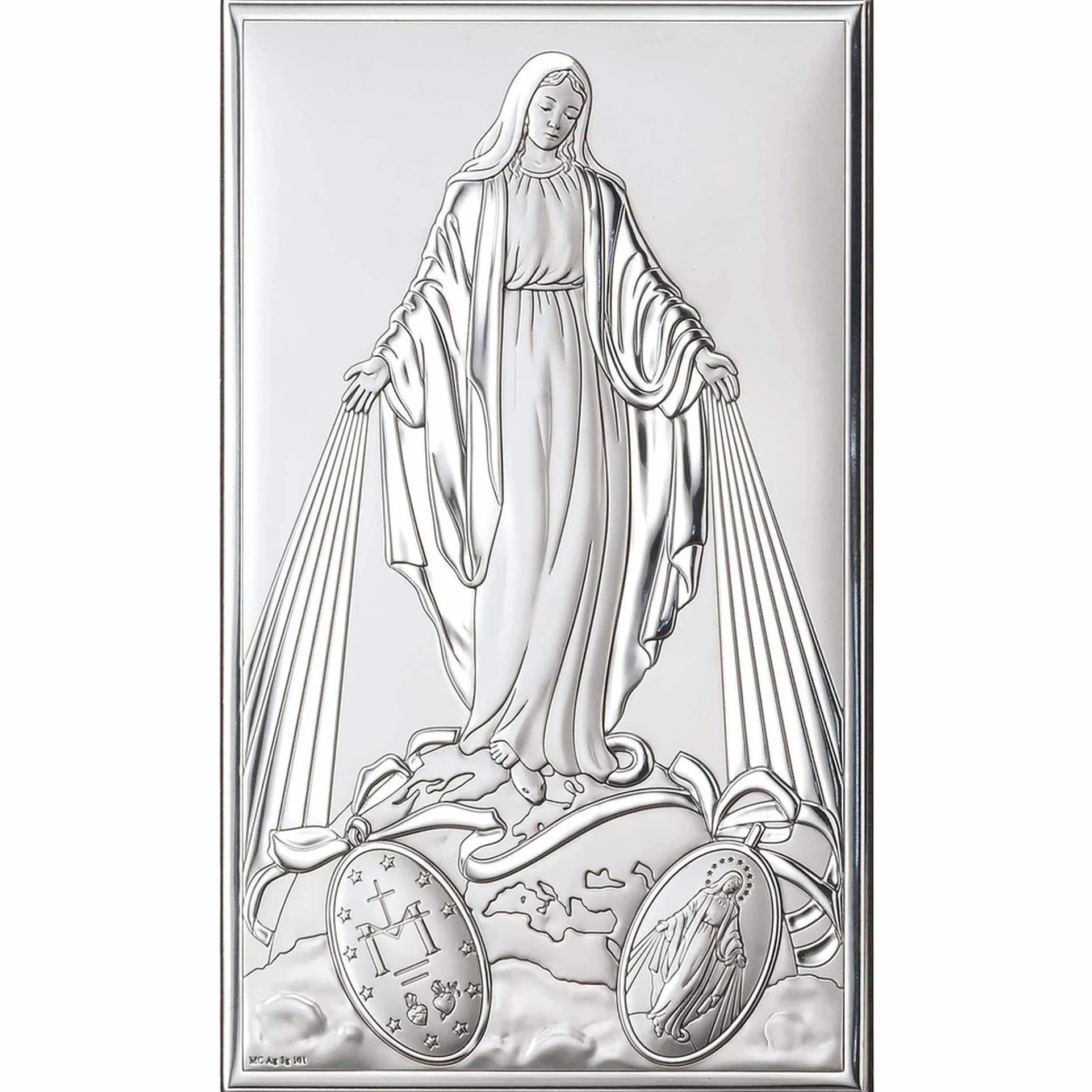 Valenti Panel srebrny laminowany drewniany tył 12x20 cm