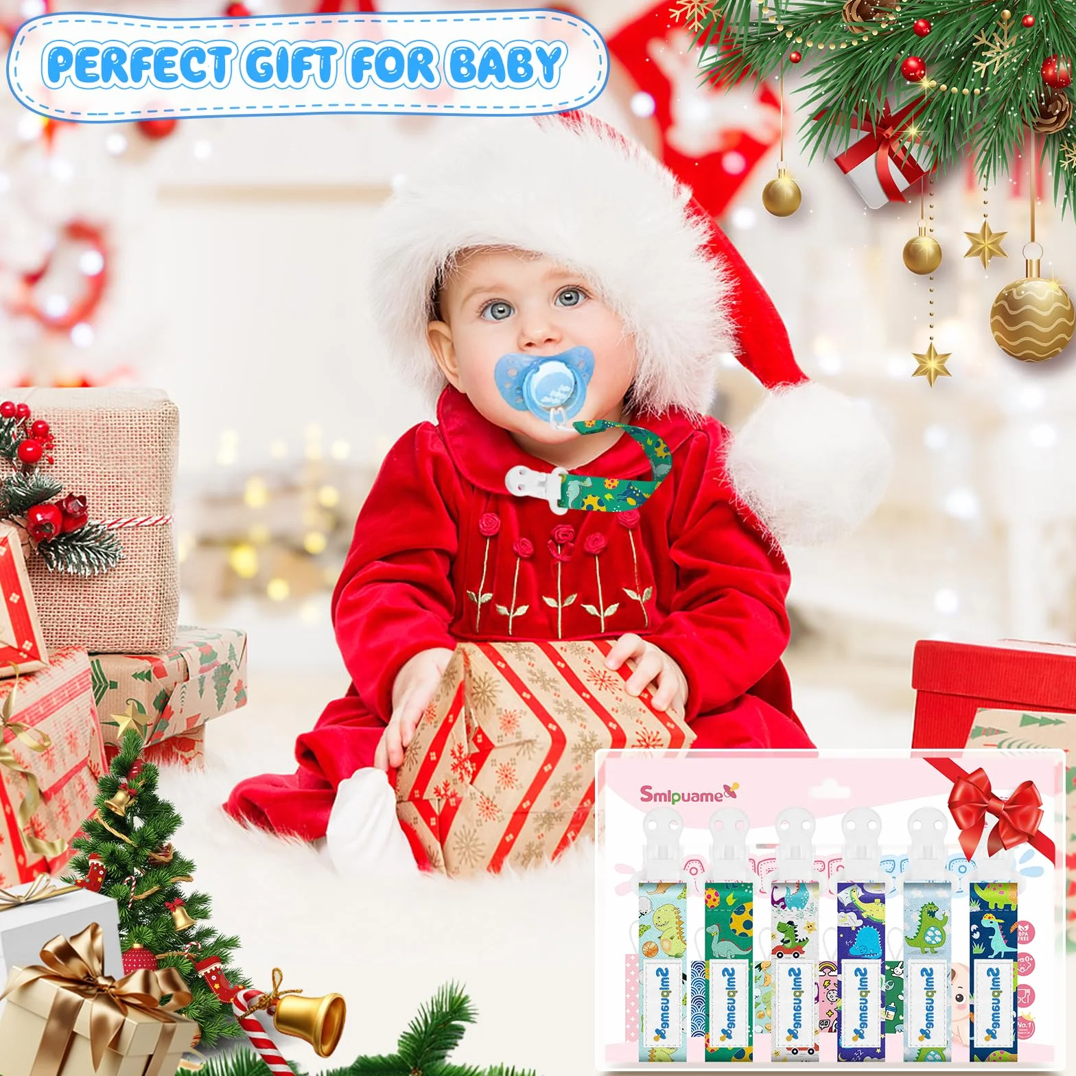 Pacifier Clip for Baby Boys Girl,6 Pack Stylish Binky Clips Strap,Paci Holder with Clips Universal Lightweight Fits Most Pacifiers Teeher toy Teething Ring Soothie,Baby Gifts(Animal)