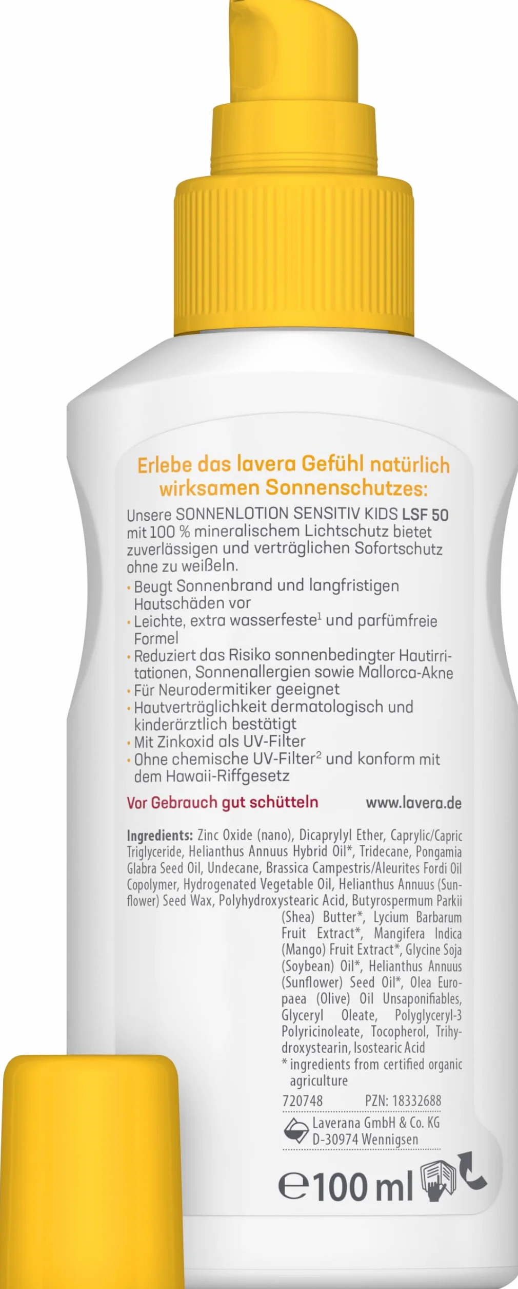lavera Balsam przeciwsłoneczny Sensitiv Kids LSF 50 krem przeciwsłoneczny dla dzieci mineralny wodoodporny 100 ml