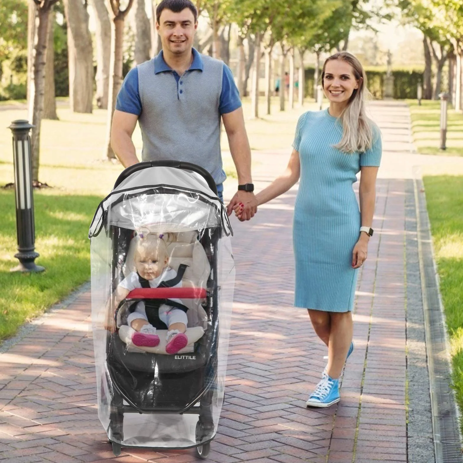 Universal Rain Cover for Pushchair,Pram Rain Cover,Rain Cover for Pram,Travel Weather Shield for Windproof, Waterproof, Protect from Sun Dust Snow
