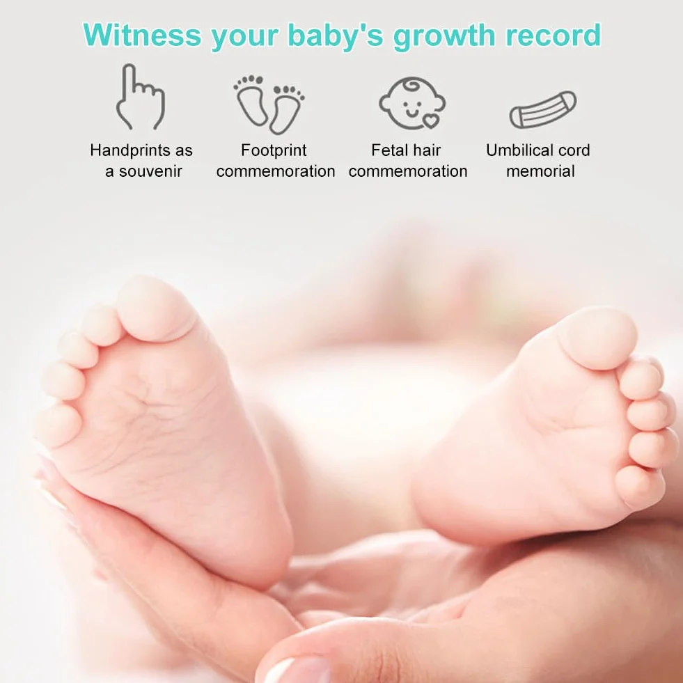 Comioke Zestaw do odcisków gipsowych, odciski dłoni i stóp dziecka, z gliny, baby shower