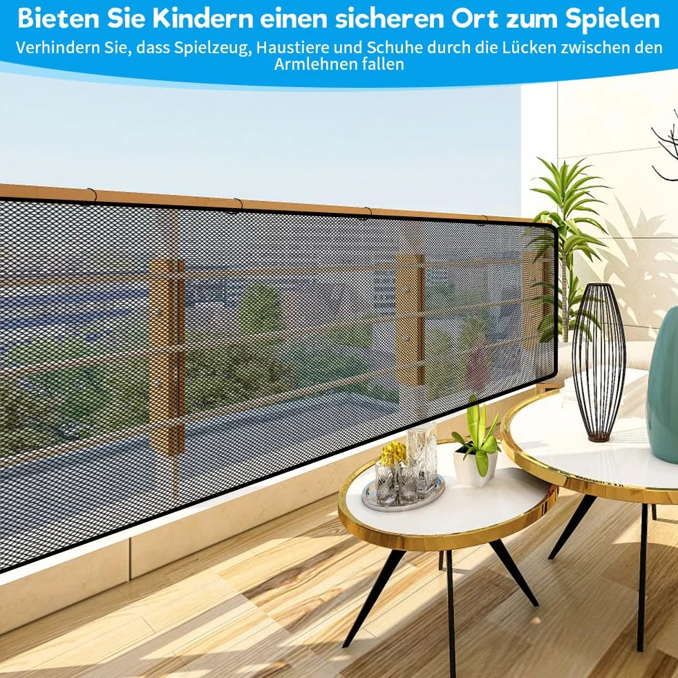 Siatka zabezpieczająca dla dziecko, 300 x 90 cm, ochrona schodów, na balkon, poręcz 3 m, do ochrony dzieci i zwierząt domowych