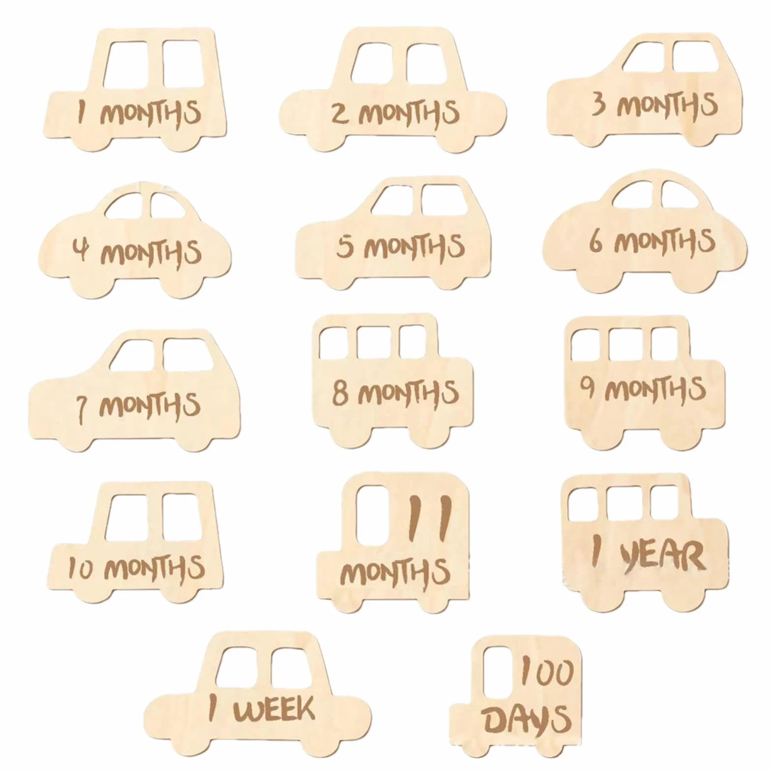 Baby Birth Announcement Sign | Baby Milestones Markers | 14X Baby Growth Signs | Babies Age Milestones Signs | Babies Photo Milestones Signs | Easy To Use For Baby Photography Or Birth Announcements.