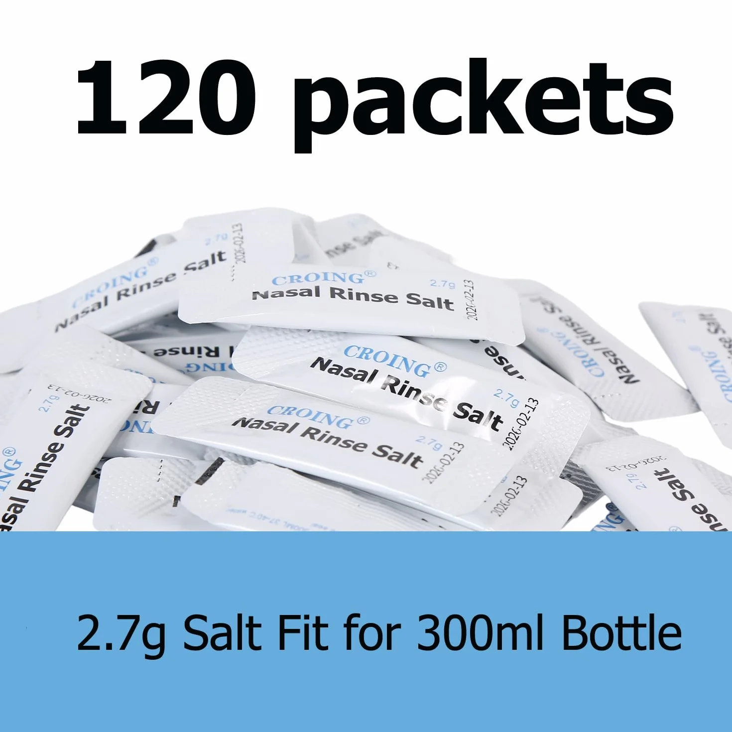 CROING zestaw do płukania zatok 120 saszetek + butelka 300 ml sól Neti