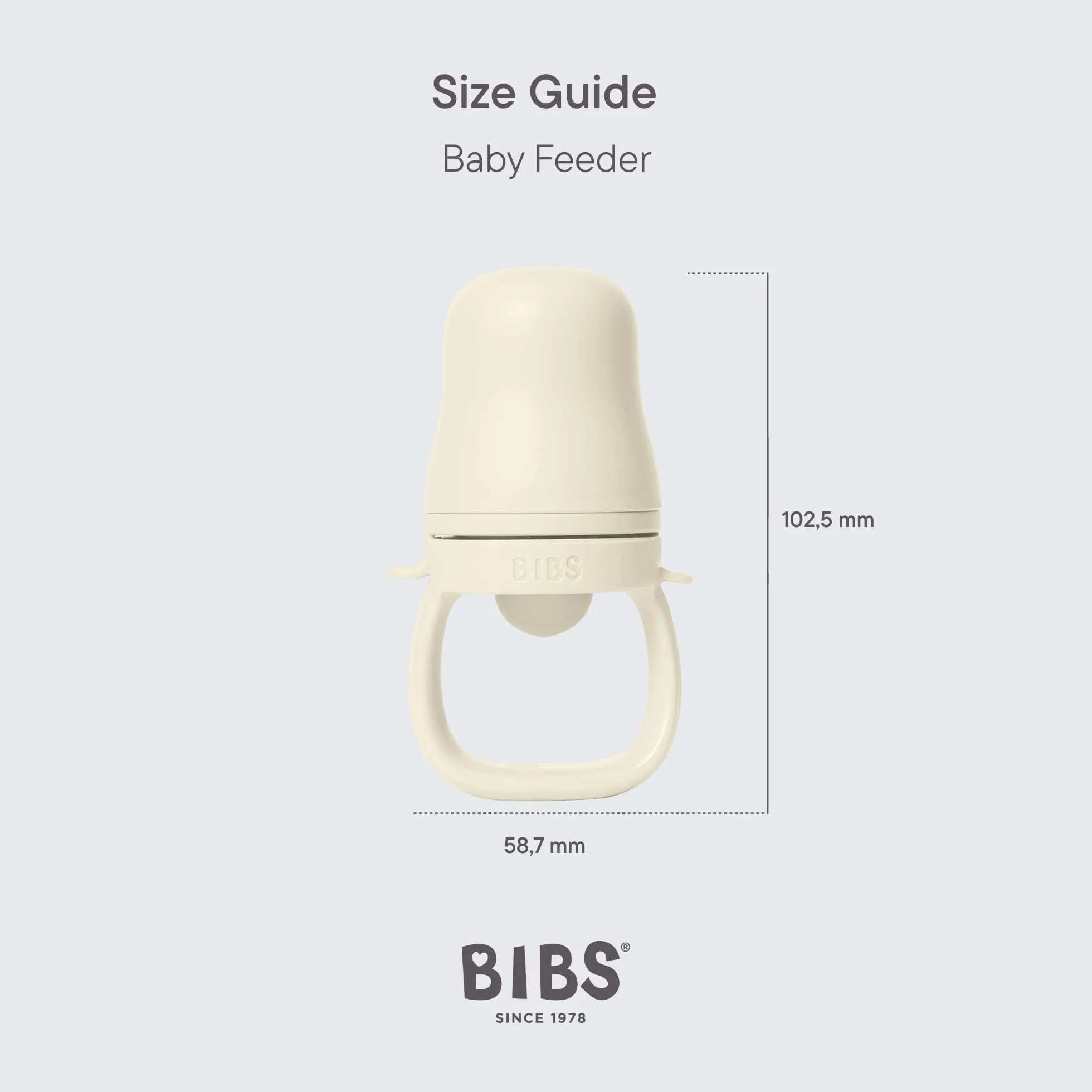 BIBS Baby Feeder with 2 Silicone Nipples, Compatible with Freezer Tray, Easy-Grip, BPA-Free - Ideal for Teething & Self-Feeding, 4+ Months - Blush