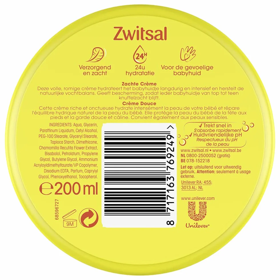 Zwitsal Crème Pot 200 ml