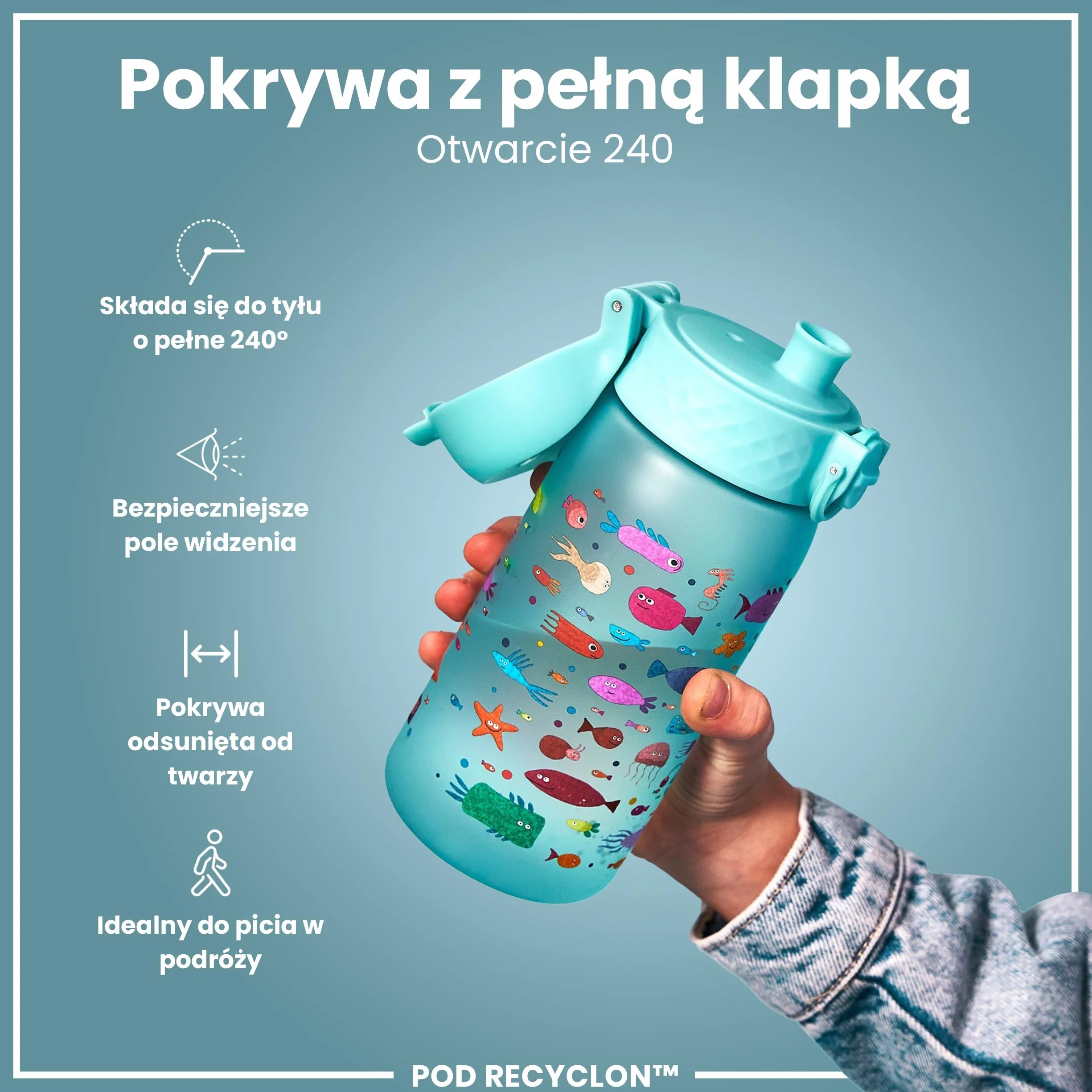 ION8 Butelka dla Dzieci 350 ml Szczelna Bez BPA Mycie w Zmywarce