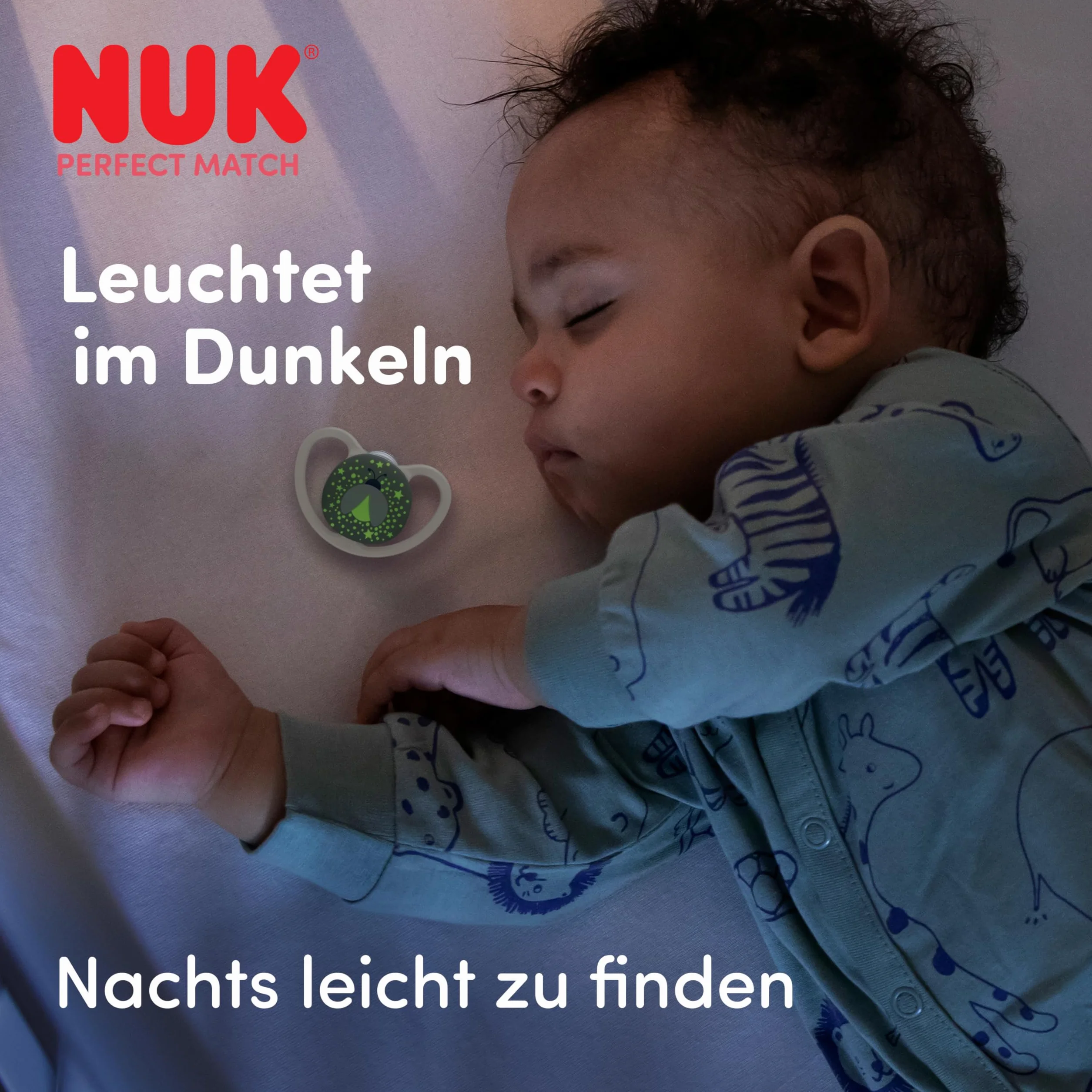 NUK Perfect Match Air Night Smoczki 18-36 m Świecące w ciemności 2 sztuki