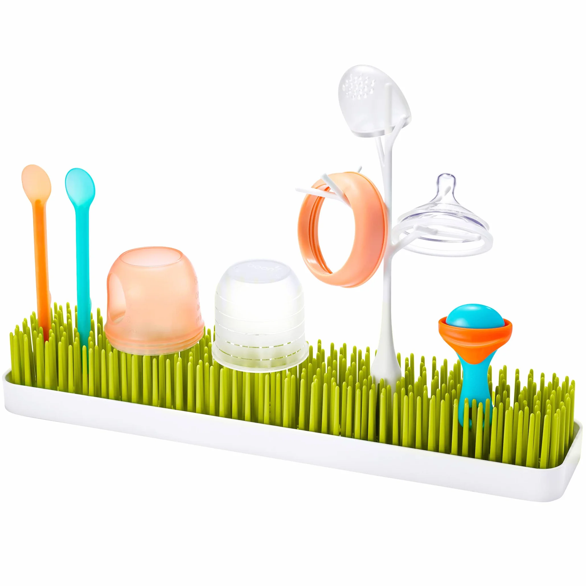 TOMY Boon PATCH Countertop Drying Rack For Baby Bottles And Accessories, Stylish Nursery Accessories, Baby Essentials for New Parents, BPA Green