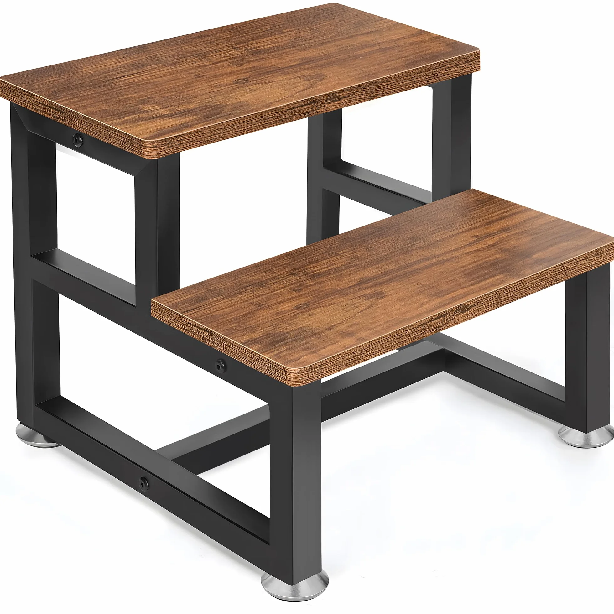 Taboret dziecięcy 2 stopnie, drabina drewniana, wielofunkcyjny taboret dla dorosłych i dzieci, 39 x 38 x 34,5 cm, do 100 kg, taboret dziecięcy do pokoju dziecięcego, mieszkania, biura, magazynu