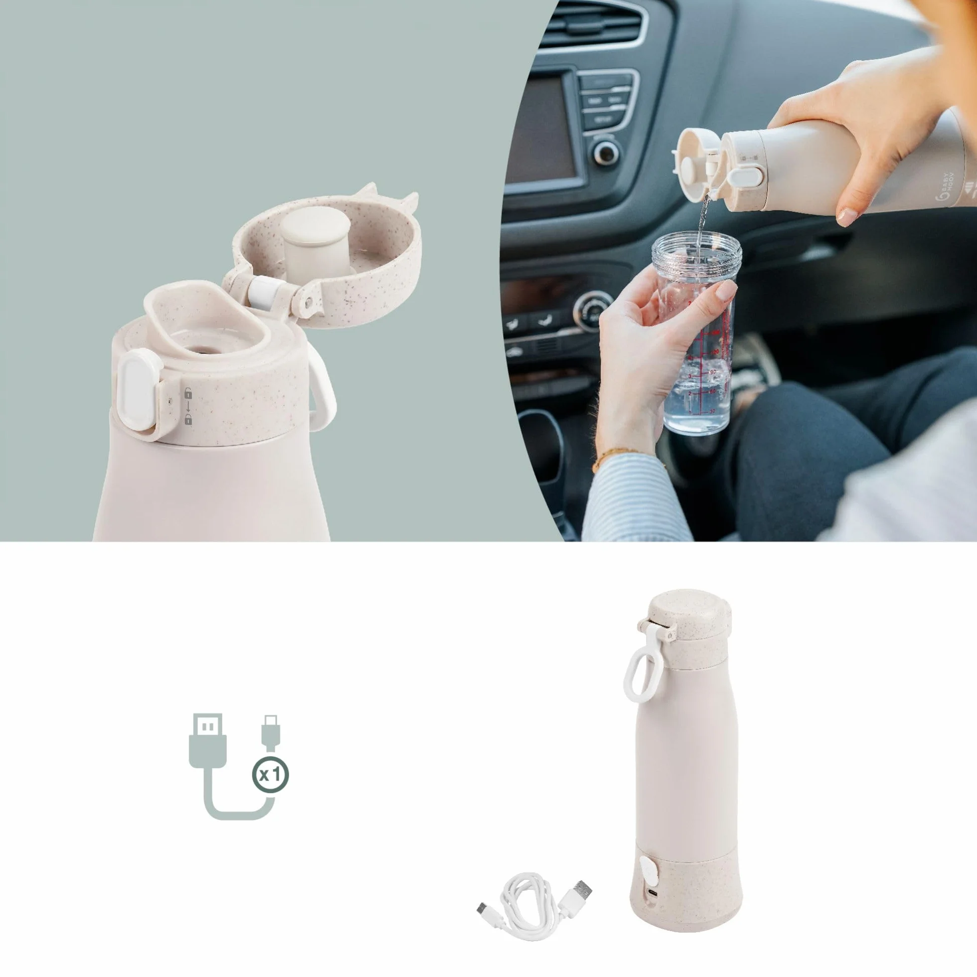 Babymoov podgrzewacz do butelek Moov & Feed Mineral Beige