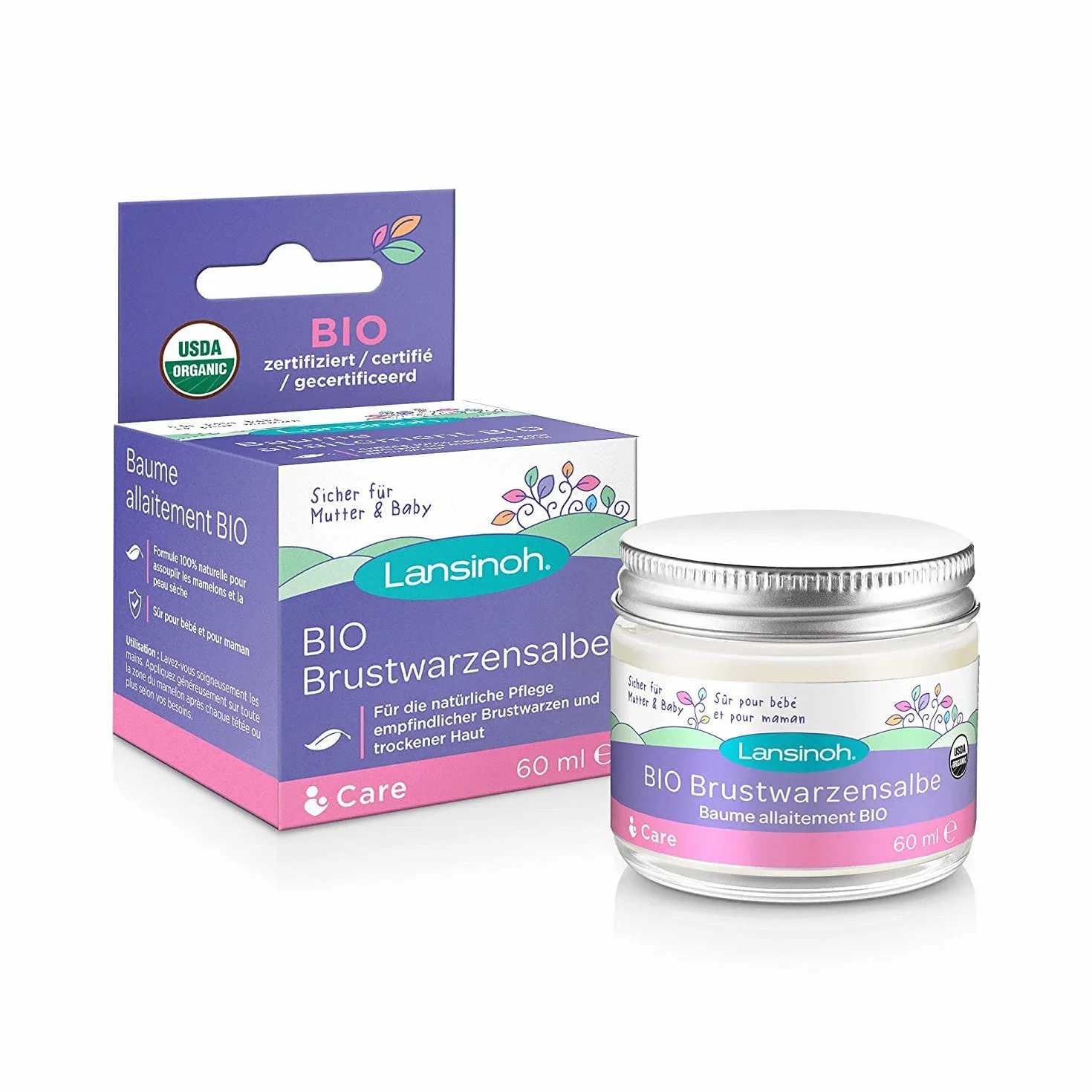 Lansinoh Organic Nipple Balm 60ml Natural Breastfeeding Cream