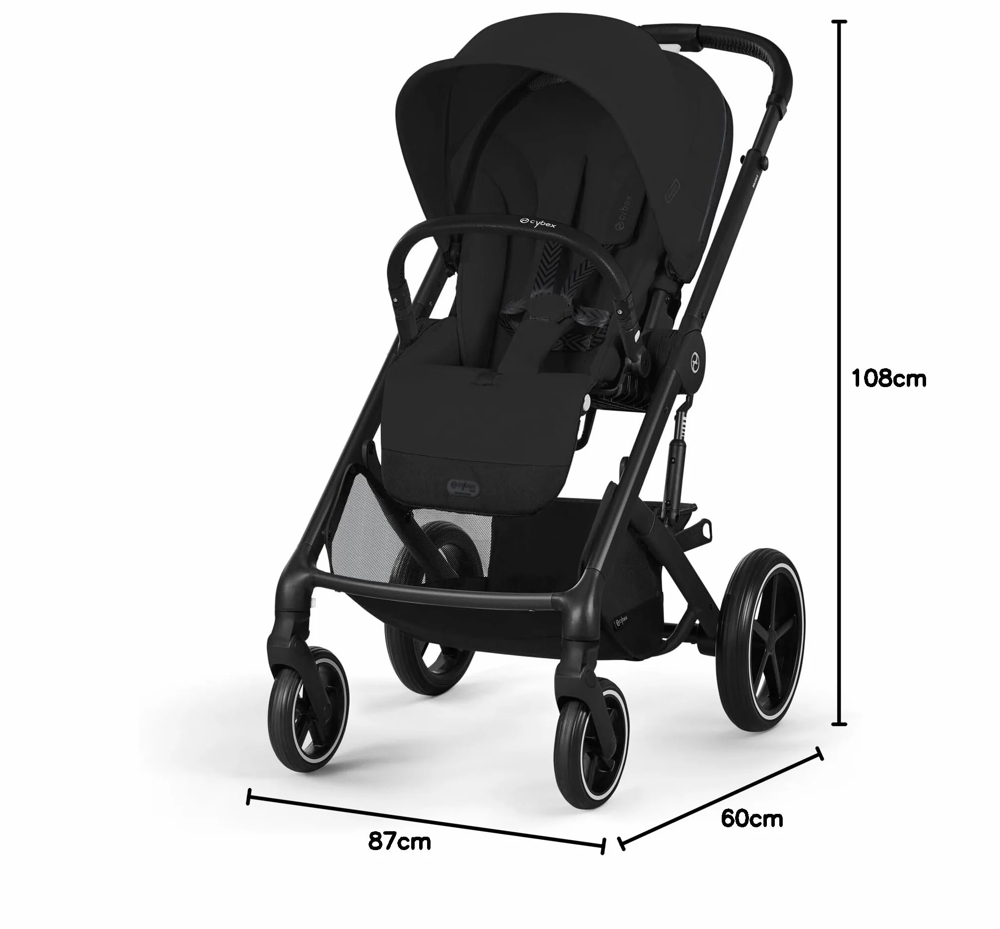 CYBEX Gold Wózek Dziecięcy Balios S Lux Moon Black, Od Urodzenia Do 22 kg