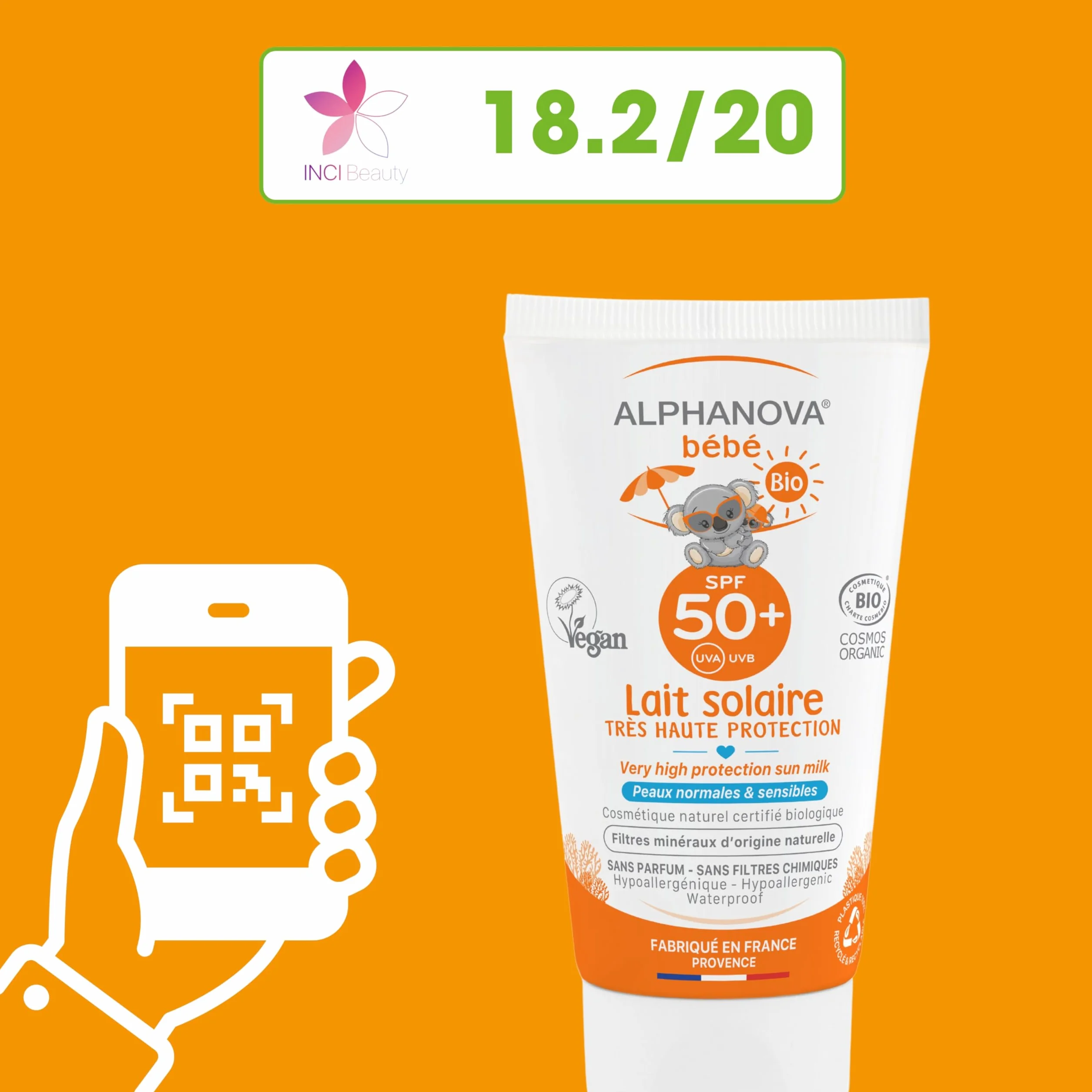 Alphanova Sun Bio, Baby Sun Milk - SPF 50+, 4,4 uncji