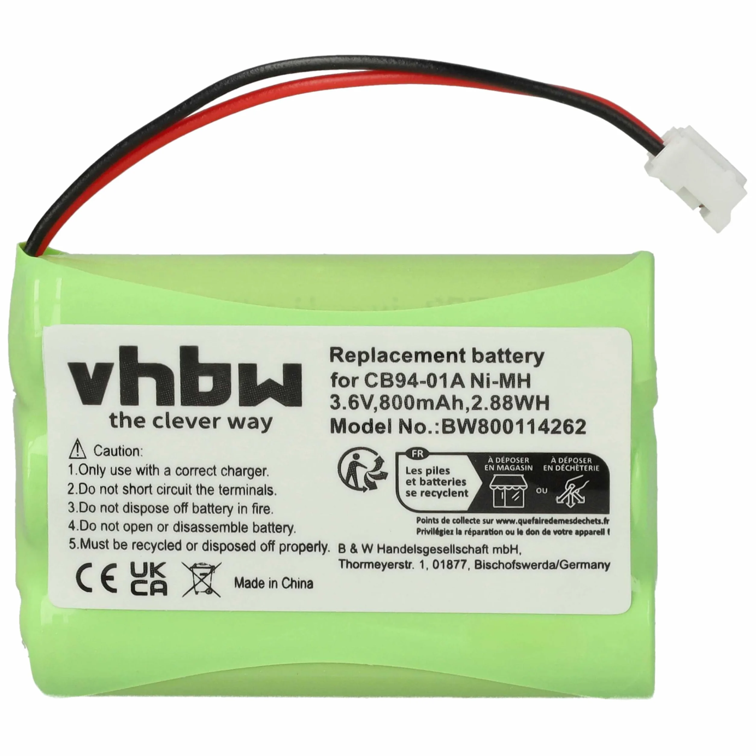 vhbw Akumulator kompatybilny z Motorola MBP668, MBP853 (800 mAh, 3,6 V, NiMH)