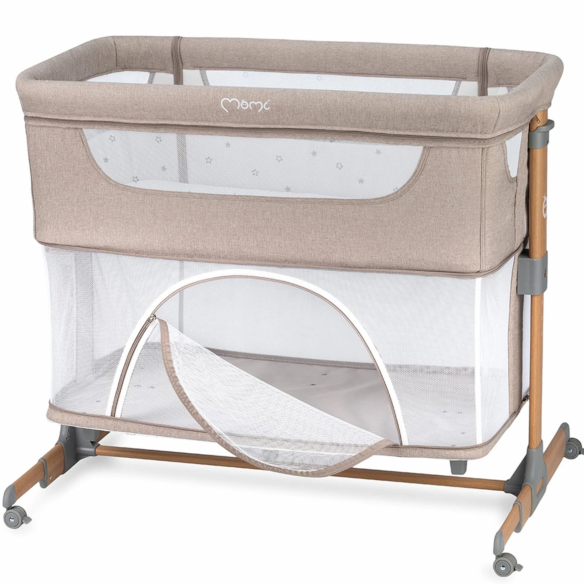 Momi SMART BED Łóżeczko Wielofunkcyjne, Beżowy, do 15 kg