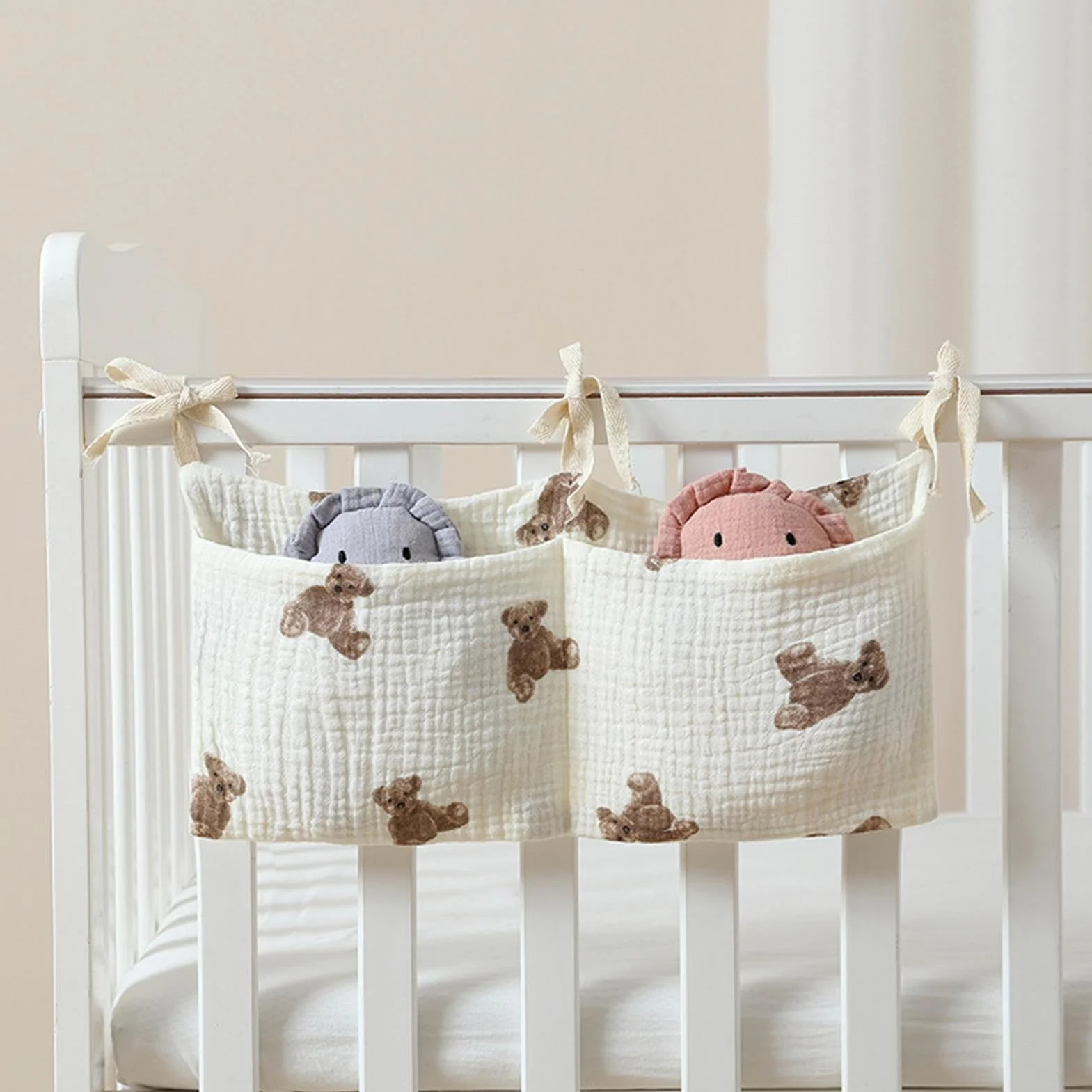 Wózek na pieluchy, wielofunkcyjny organizer na pieluchy z 2 kieszeniami – do pokoju dziecięcego, organizer dla niemowląt, stolik nocny, przechowywanie pieluszek na stół do przewijania,