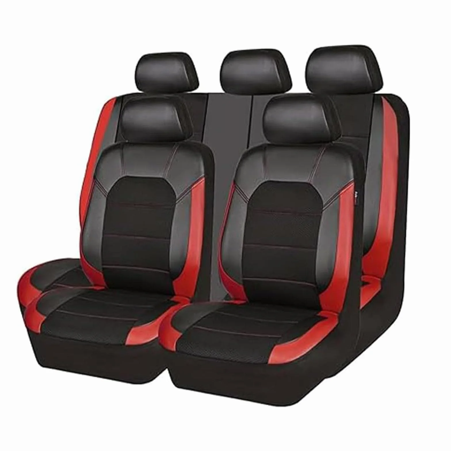 Pokrowiec na fotel samochodowy do Hyundai Bayon/Bayon Hybrid 2021-2026, przednie tylne siedzenie, oddychający, czarno-czerwony