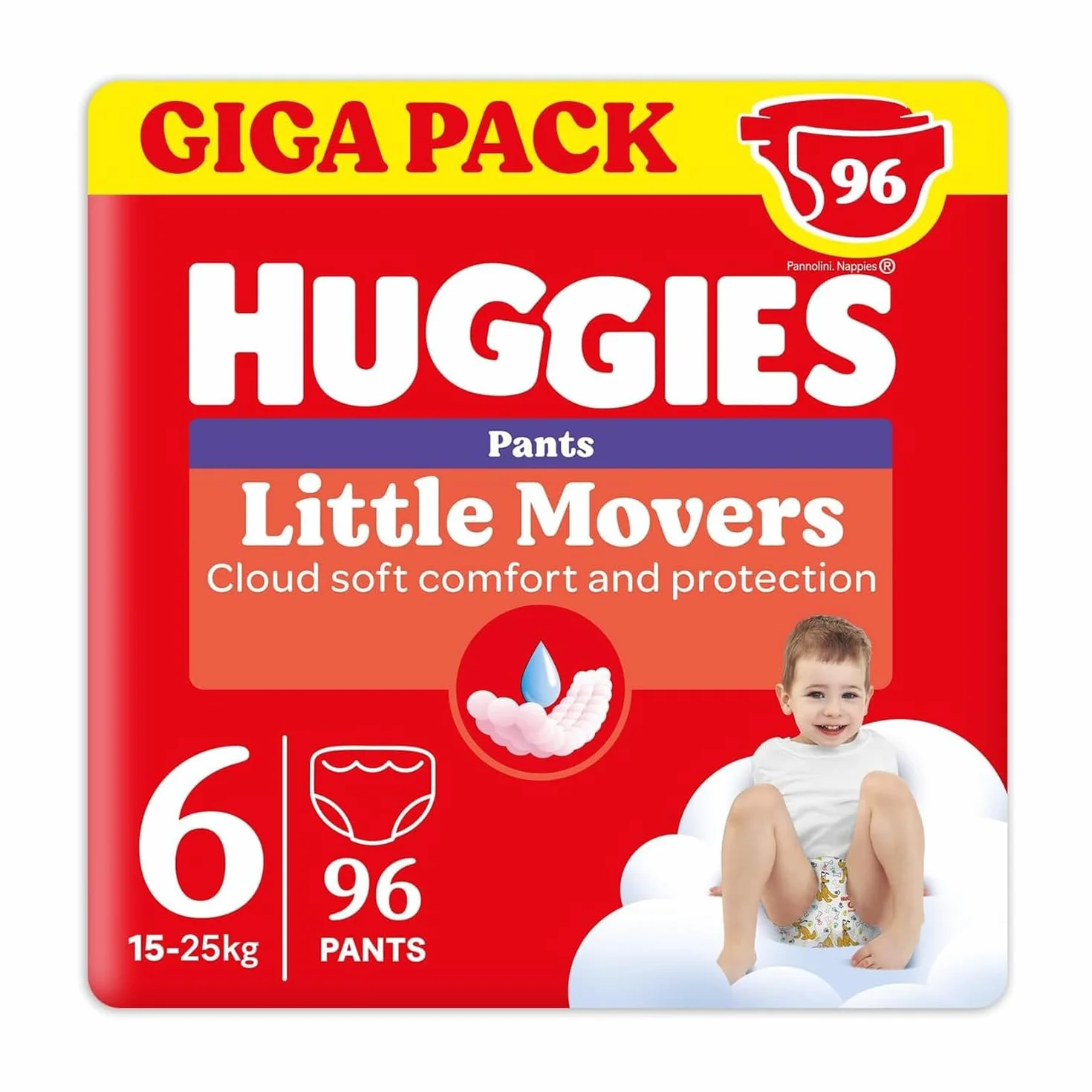 Huggies Ultra Comfort, pieluchy rozmiar 6 (15-25 kg), majtki z motywem Disneya, opakowanie Giga, 96 szt