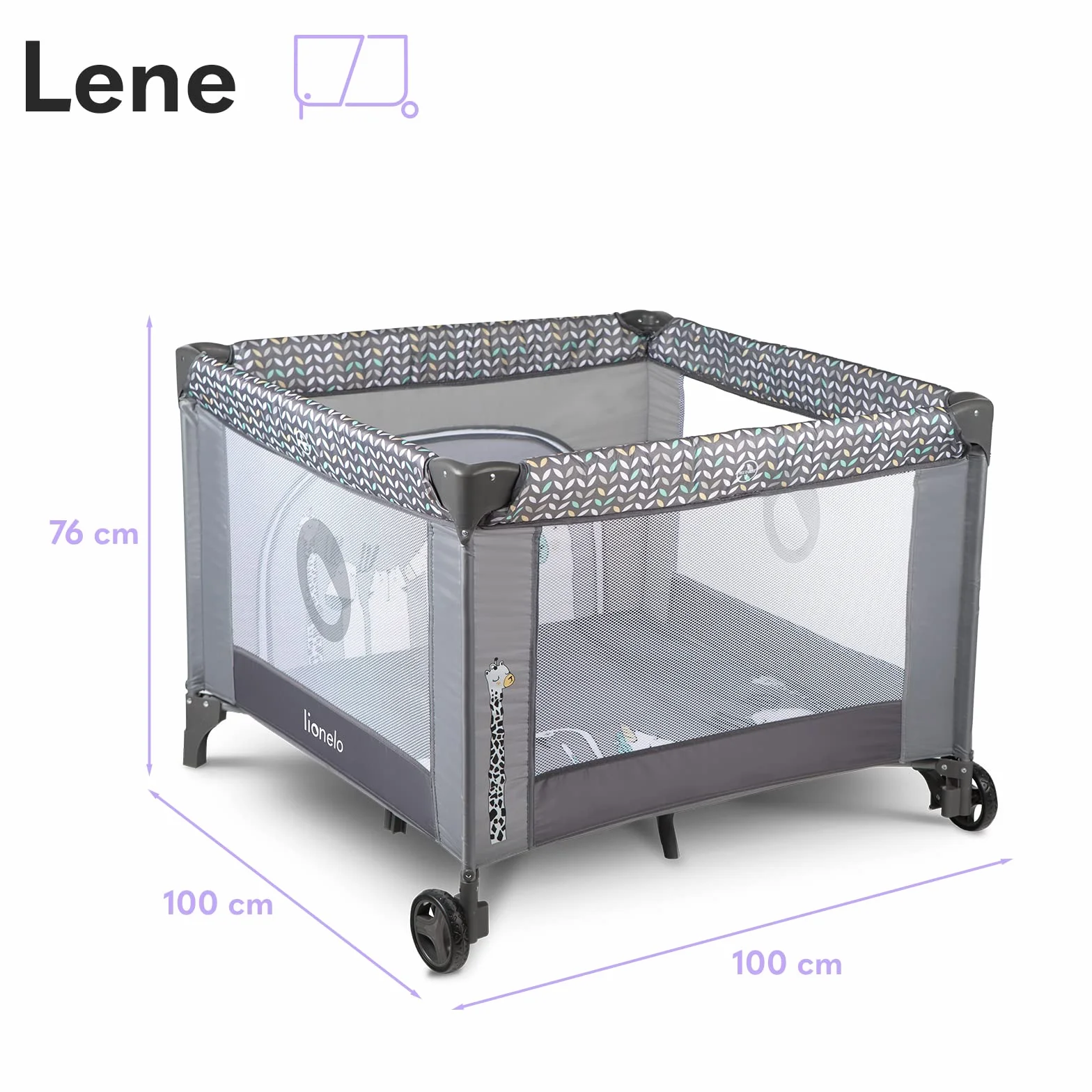 Lionelo Sofie Legowisko Dla Niemowląt, Łóżeczko Podróżne, Dla Niemowląt Od Urodzenia Do 15 Kg, Wejście Boczne, System Lockguard I Blokada Kół, Składana Torba