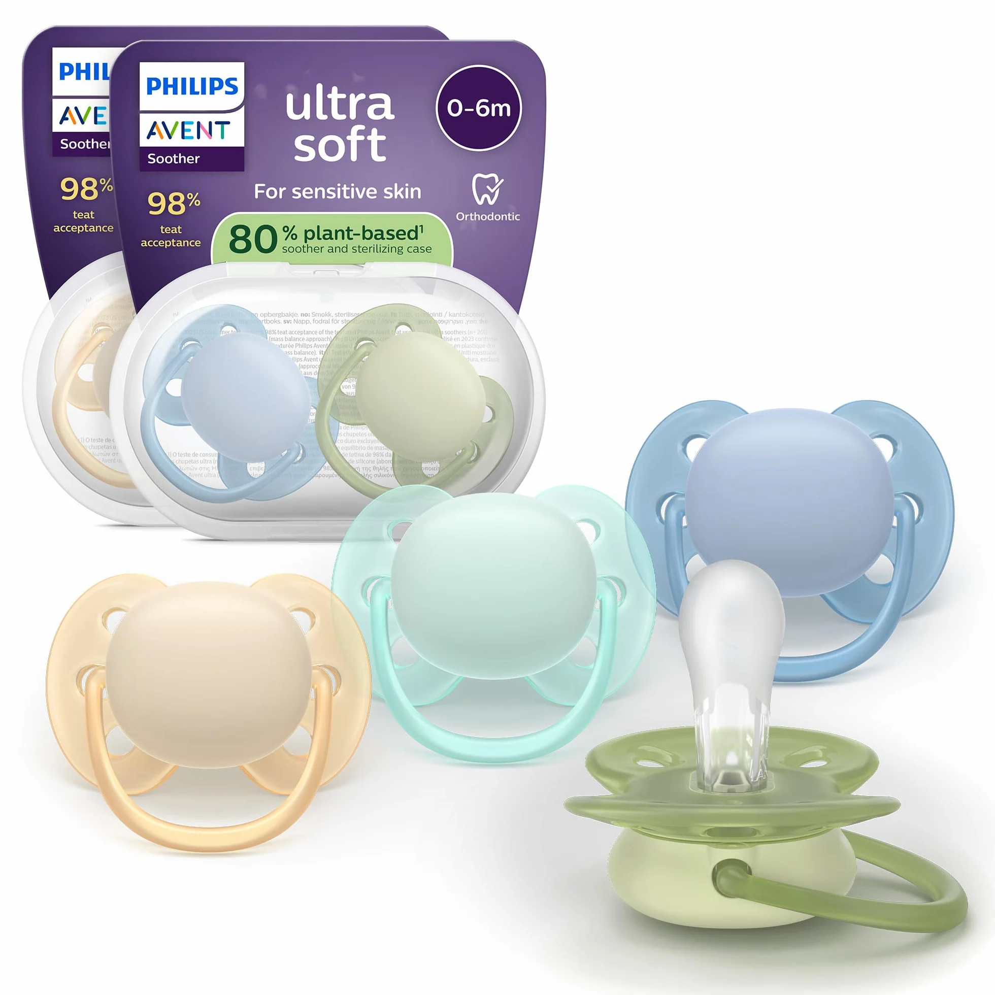 Philips Avent Ultra Soft Smoczki ortodontyczny dla dzieci 0-6 miesięcy silikonowy bez BPA 4 sztuki