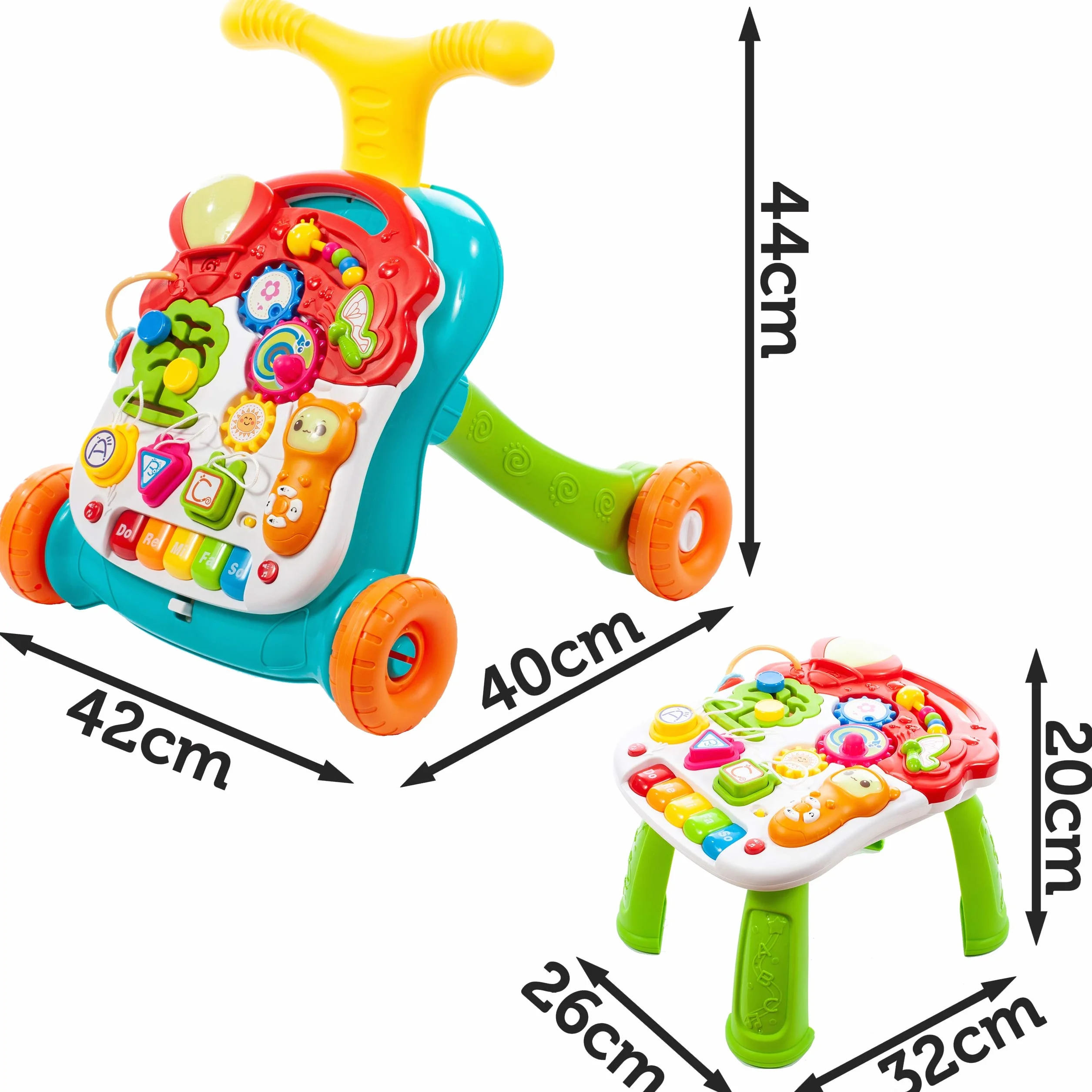 MalPlay 5901924216421 Chodzik Pchacz 5W1 Kolorowy ,Wielokolorowy