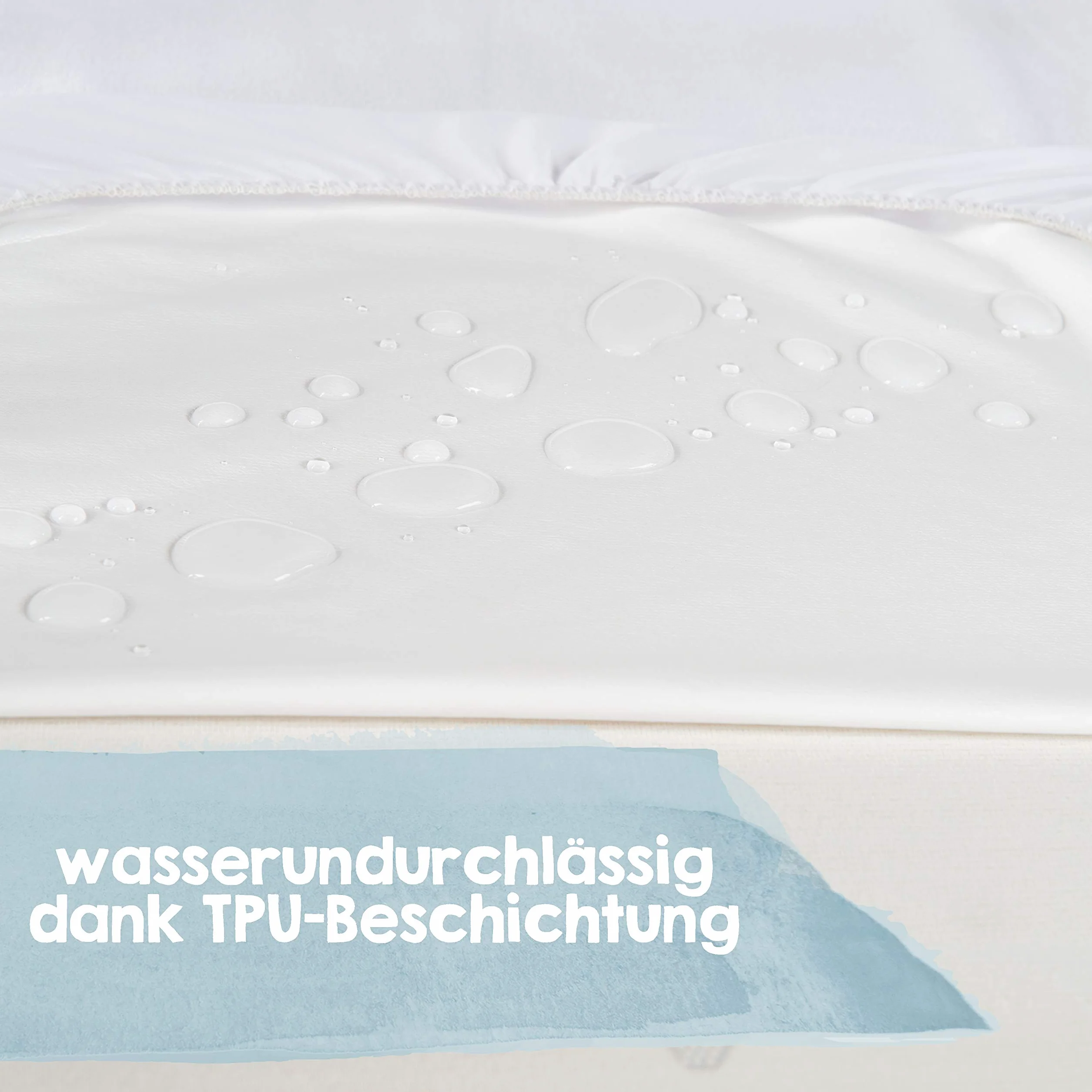 roba Matratzenschoner 40 x 90-45 x 90 cm - Wasserdichte & atmungsaktive Matratzenauflage für Babys/Kinder - safe asleep - GOTS und Oeko-Tex 100 - für Babybetten - Weiß