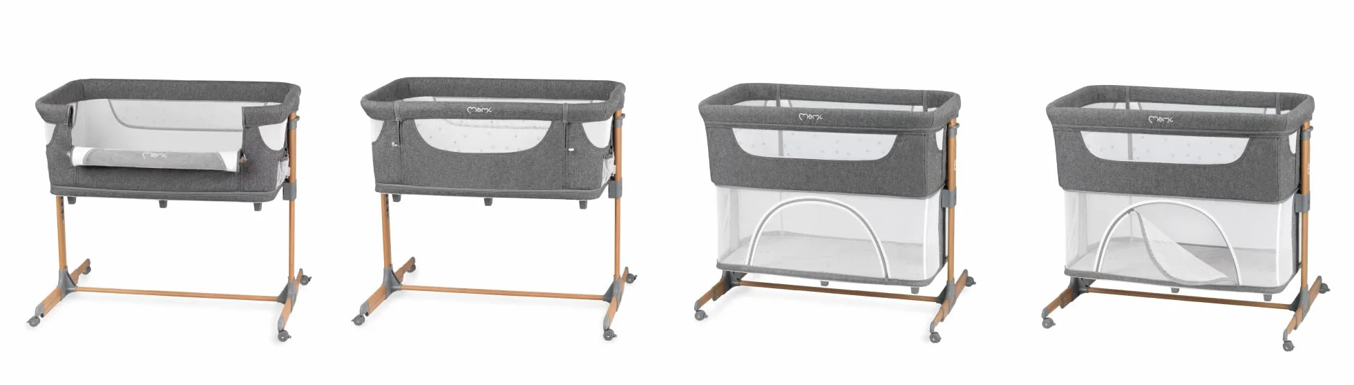 Momi SMART BED Łóżeczko, Szary, 55 x 95 cm