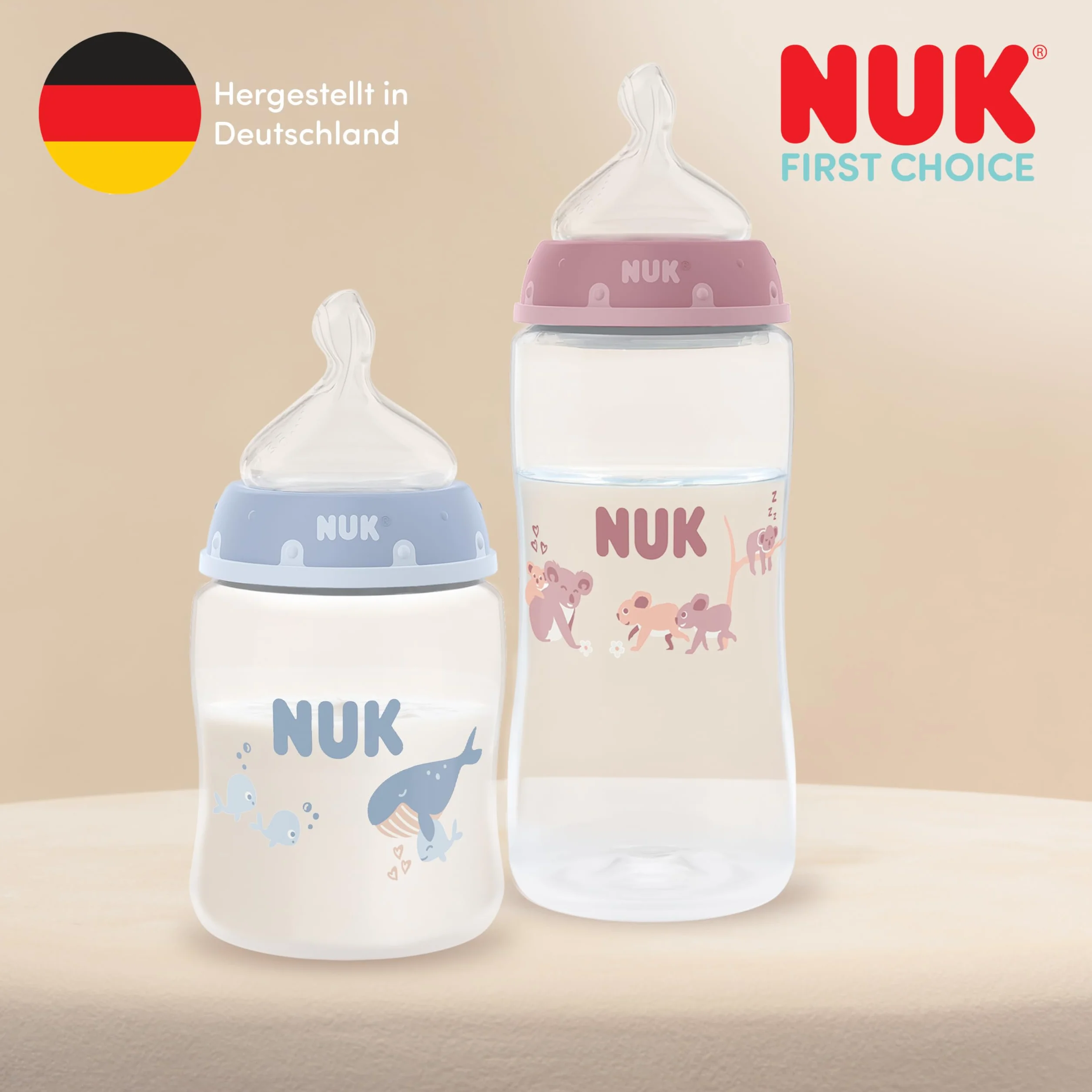 NUK First Choice Butelka dla niemowląt 300 ml PP przeciwkolkowa z wskaźnikiem temperatury 1 sztuka