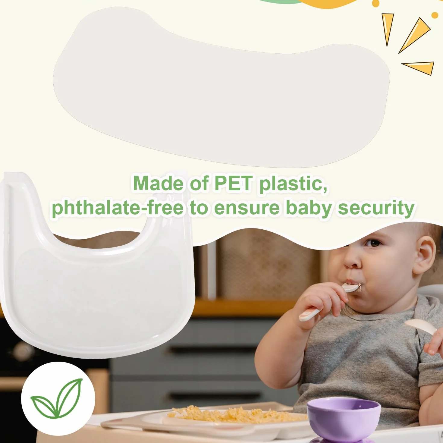 6szt Naklejek Przyssawką Tacki Stokke Tripp Trapp, Kształcie Orzeszka Ziemnego z Przyssawką ze Ściereczką Czyszczącą do Mocowania Misek Talerzyków i Zabawek Krzesełka do Karmienia