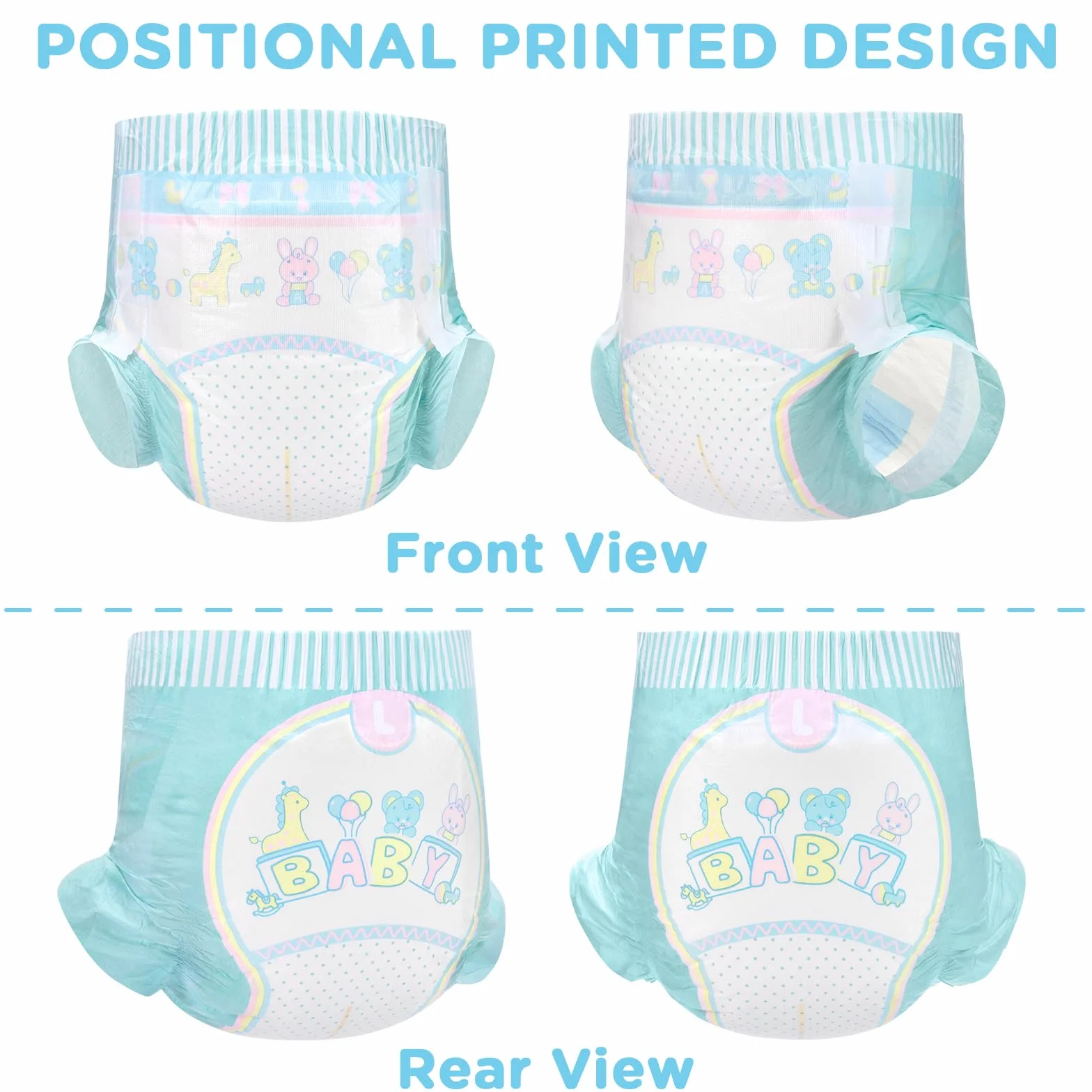 LittleForBig Regulowane zapięcie na rzepy pieluchy dla dorosłych 2 sztuki Baby Parade duże 91-121 cm NIEBIESKI