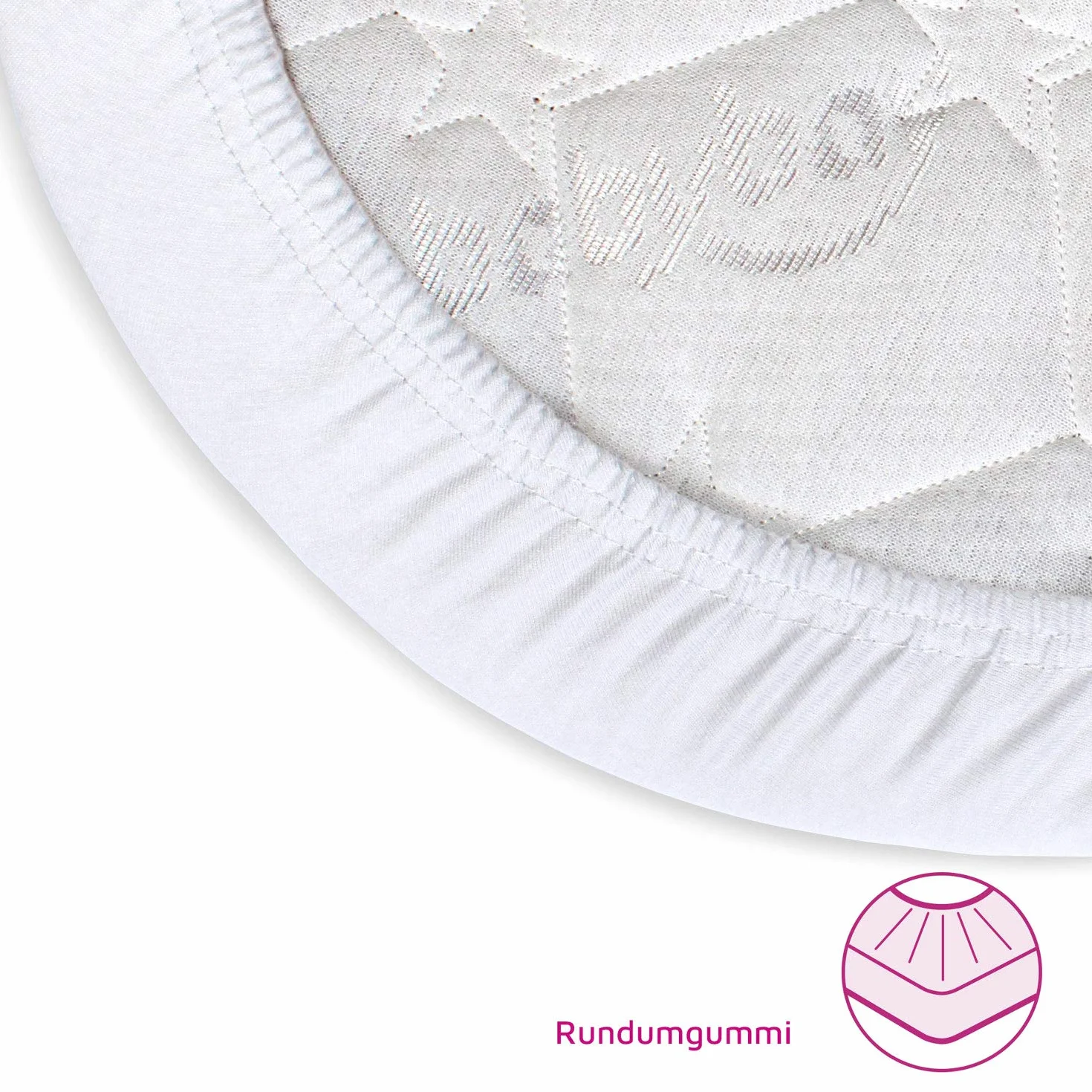 babybay Jersey prześcieradło z gumką Deluxe z membraną pasuje do modeli Maxi, Midi, Boxspring, Comfort i Comfort Plus, białe, 89 x 50 cm (pojedyncze opakowanie)