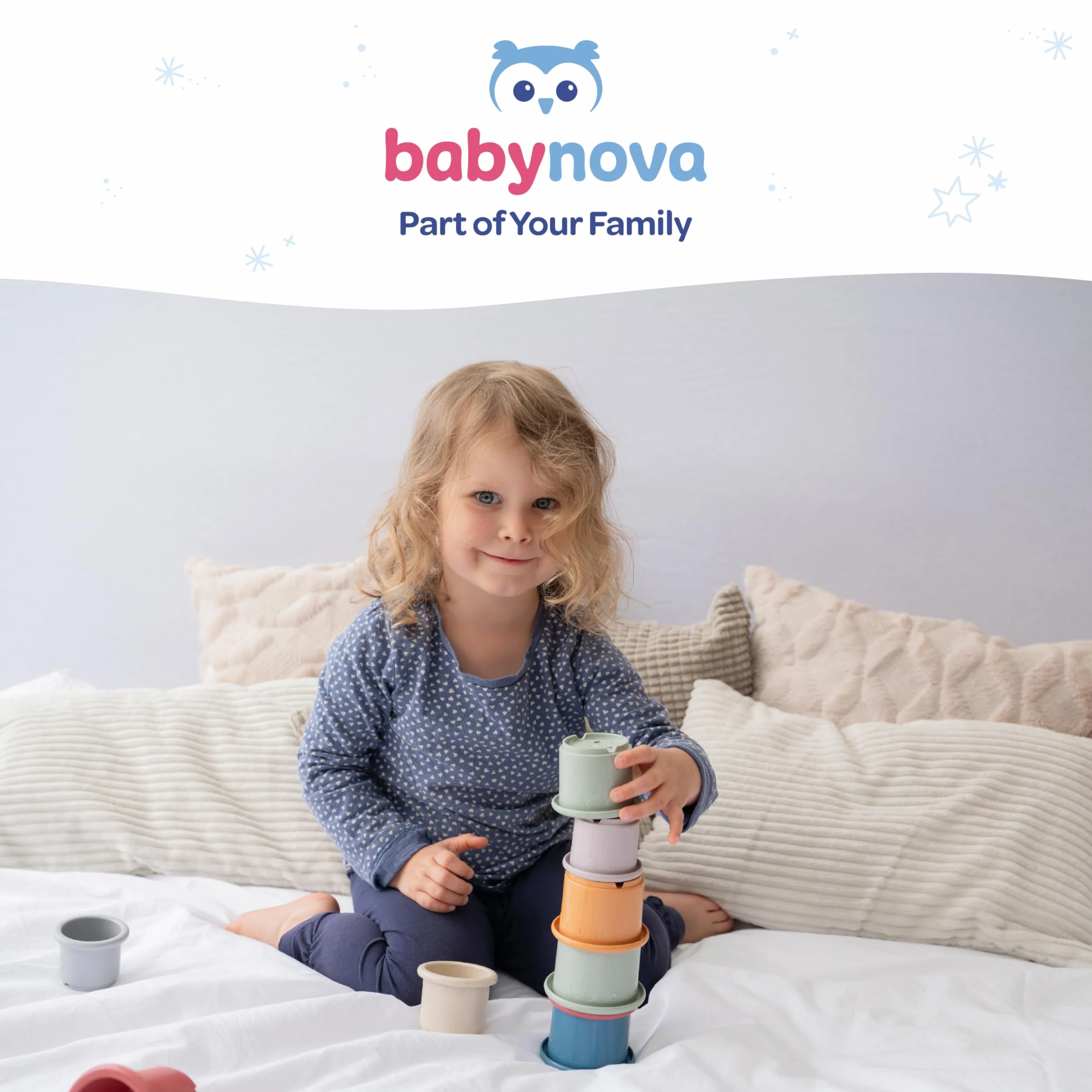 babynova Śliniaki dla Noworodków i Maluchów – 100% Bawełna – Wodoodporne – Można Prać w Pralce – Do Jedzenia, Malowania, Rękodzieła