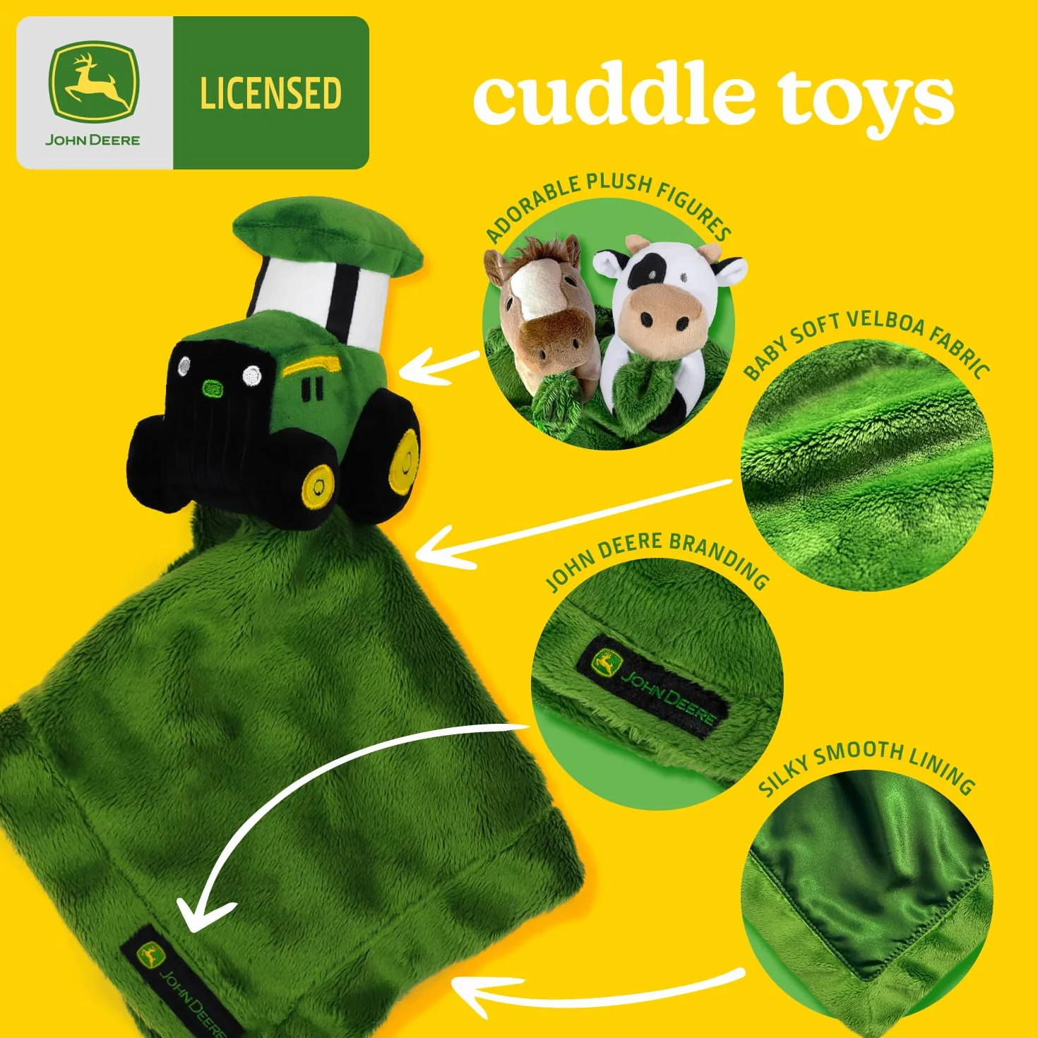 John Deere John Dere koc do przytulania dla niemowląt, zwierzę, zielony, jeden rozmiar J2A963GN