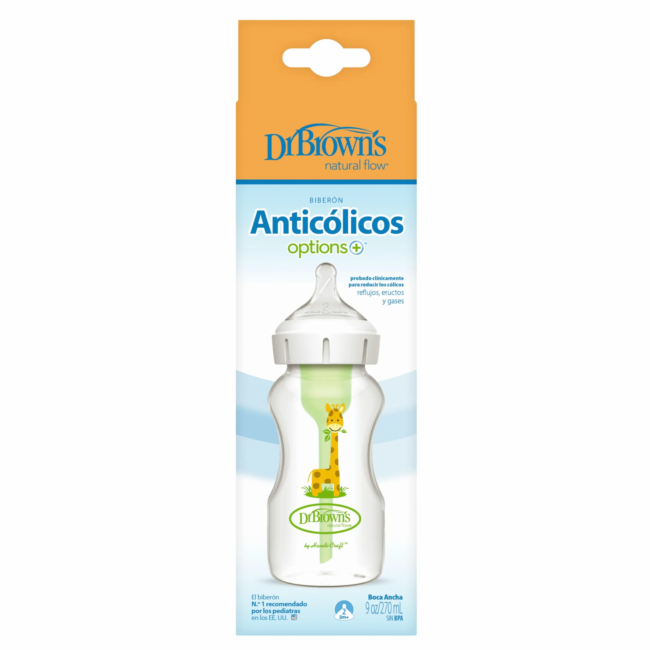 Biberon Szerokie Usta 270 ml Żyrafa PP Options + Smoczek N2