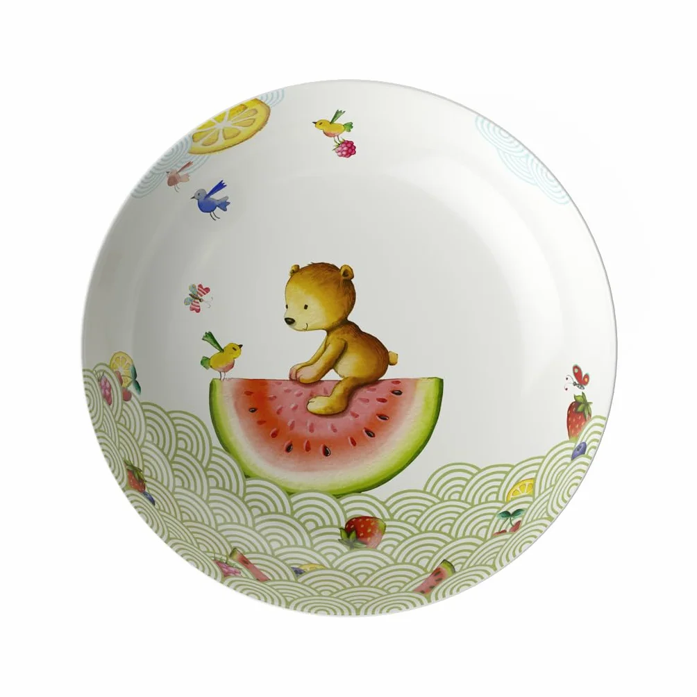 Villeroy & Boch - Hungry as a Bear Tiefer talerz dziecięcy, 19 cm, porcelana premium, biały/kolorowy