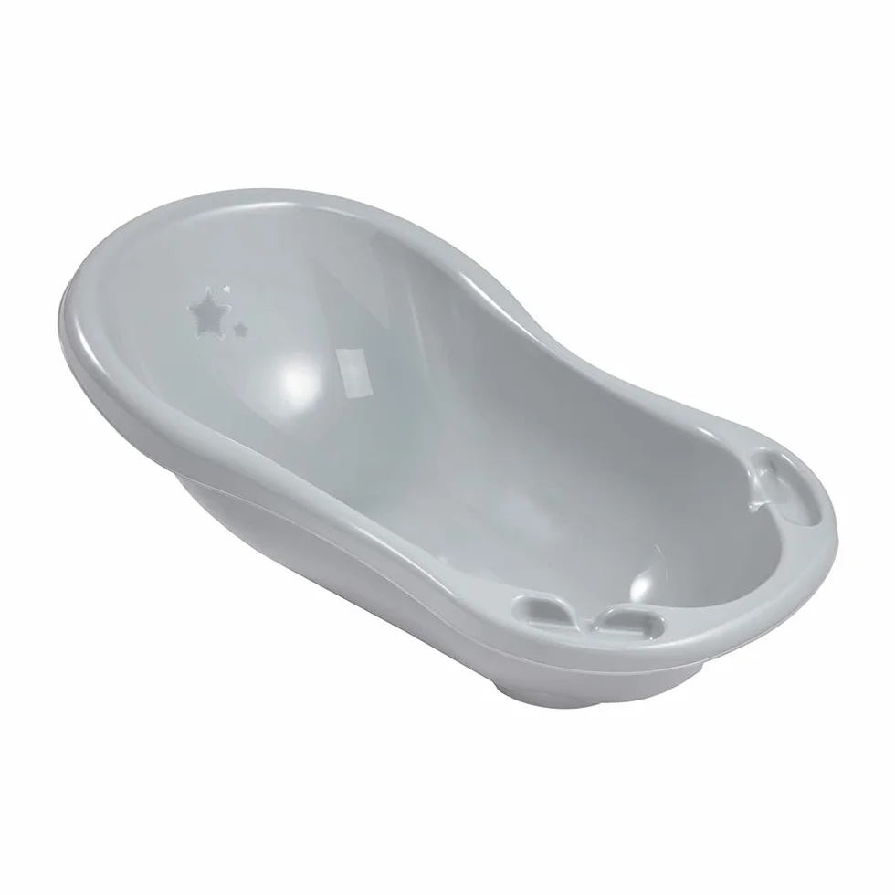 keeeper Ergonomiczna wanienka Star dla niemowląt z korkiem, od 0 do ok. 12 miesięcy, 84 cm, Maria, Szara